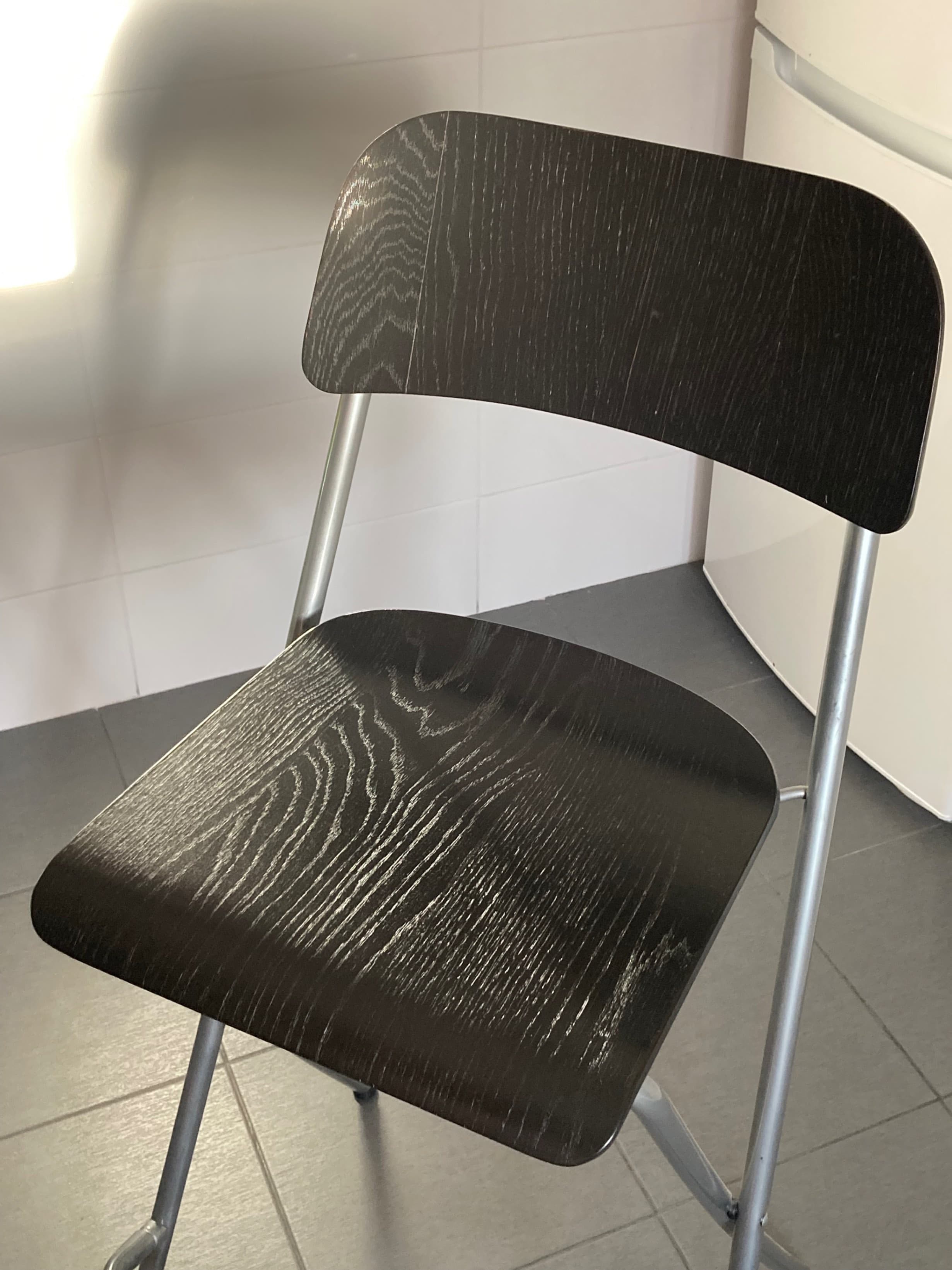FRANKLIN Bar stool with backrest, foldable, black, black, Tested for: 110 kg. Order today!