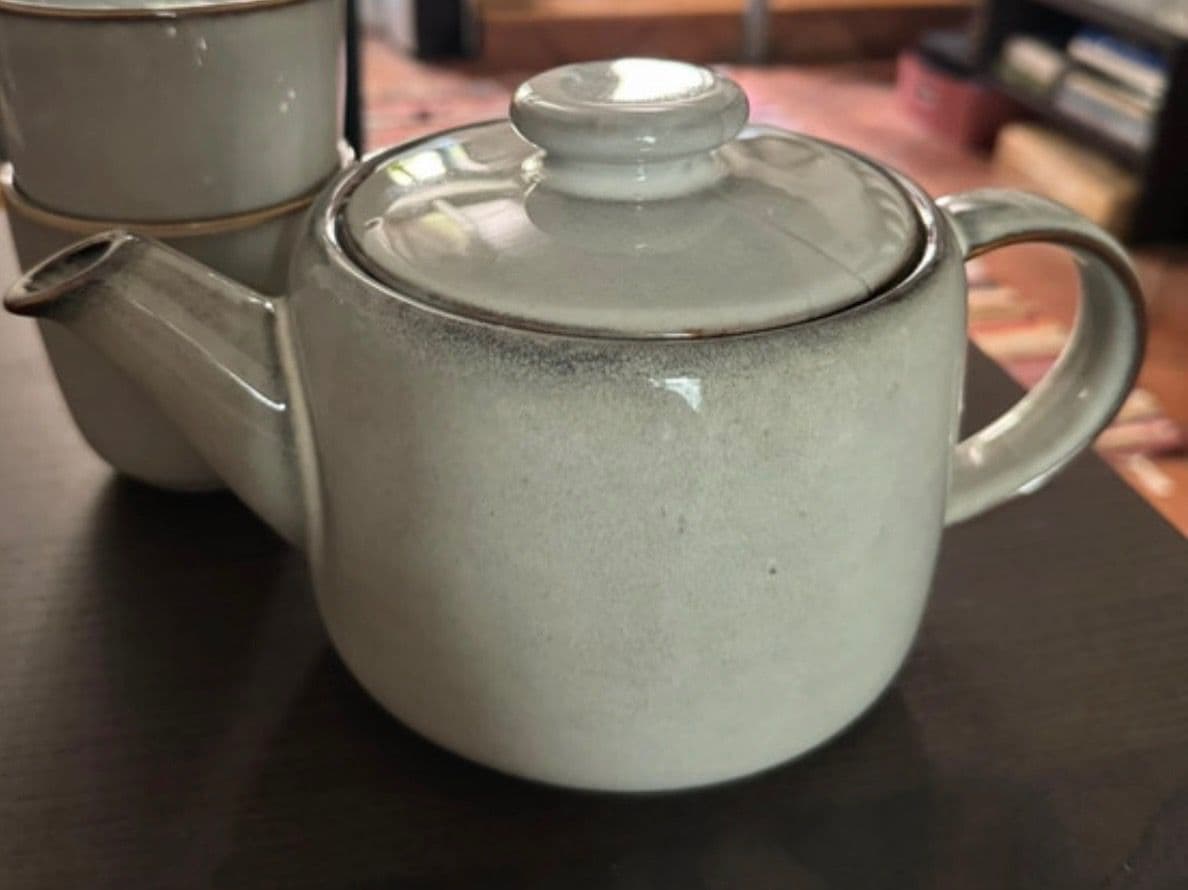 GLADELIG teapot, grey, 1.2 l
