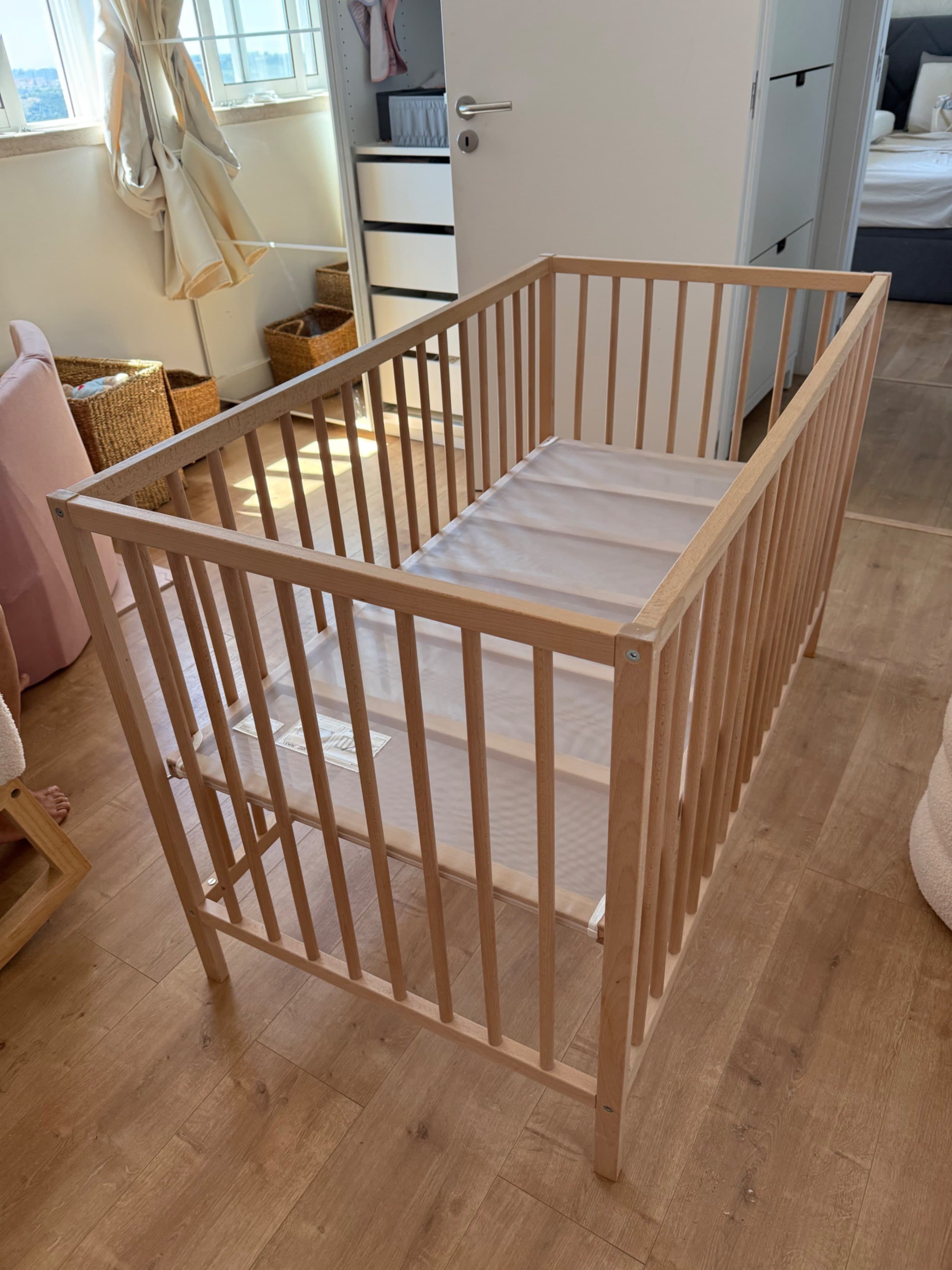 SNIGLAR Cot, beech, 60x120 cm