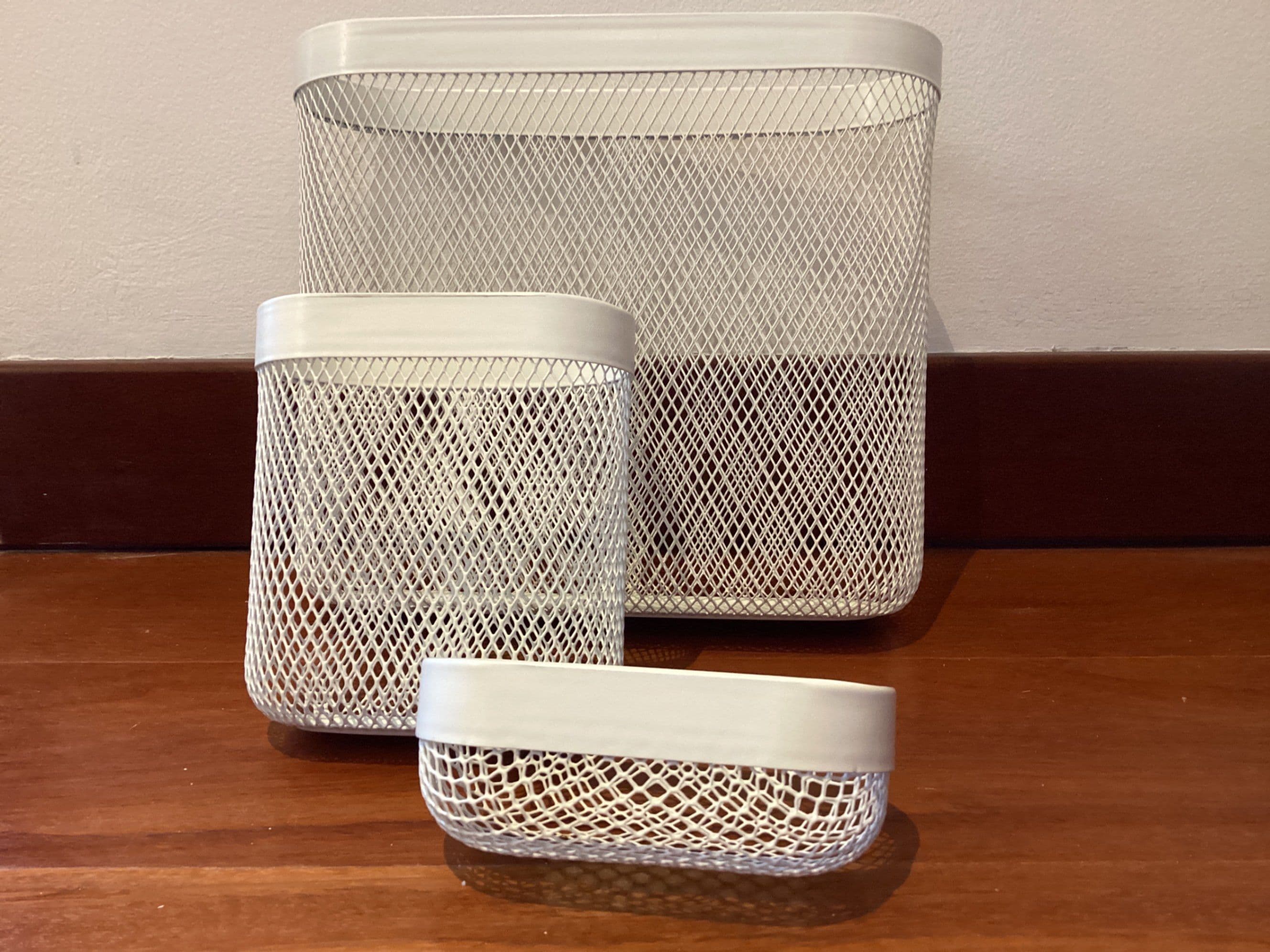 SKÅDIS storage basket, set of 3, white