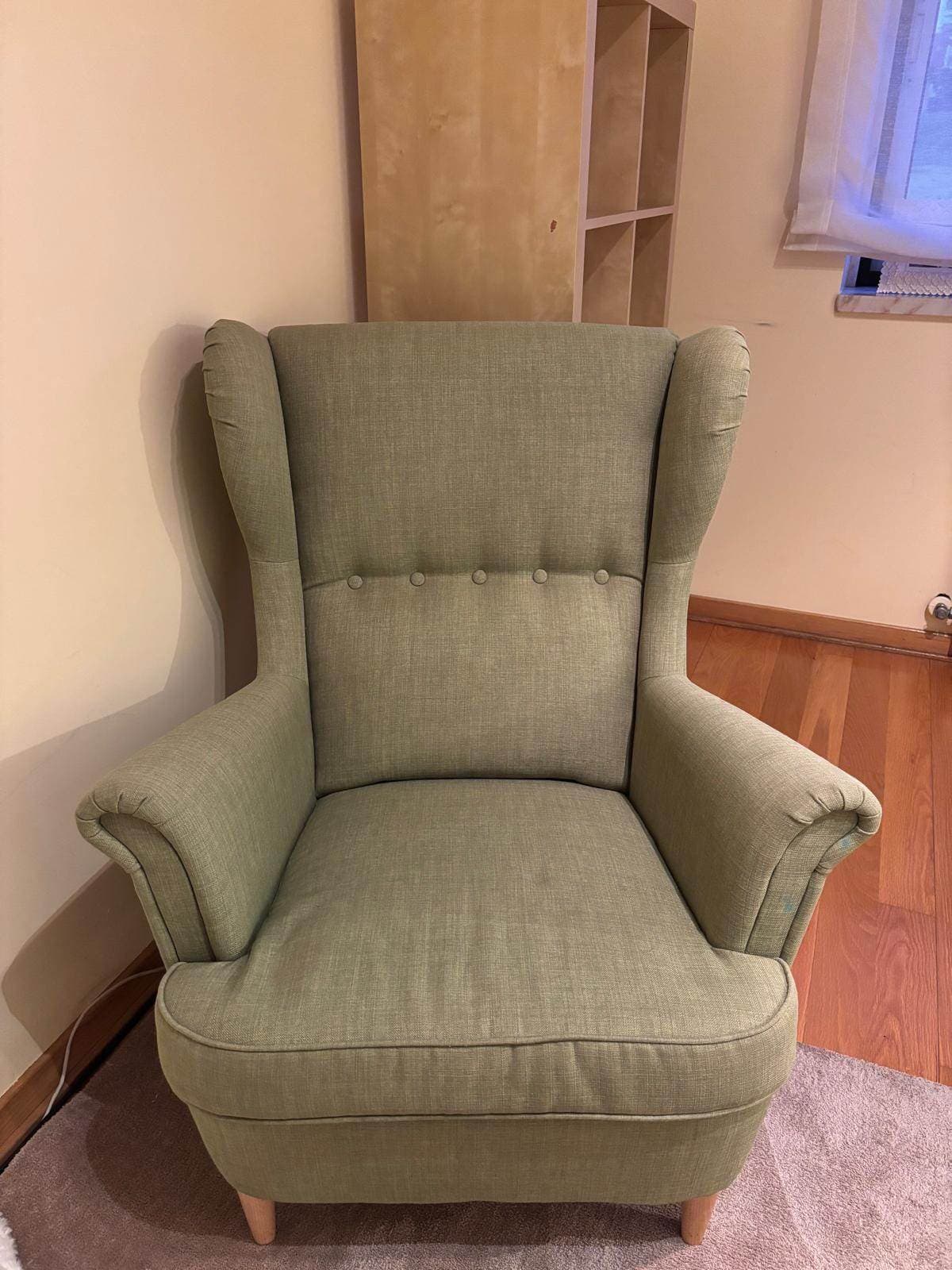 STRANDMON wing chair, Kelinge beige