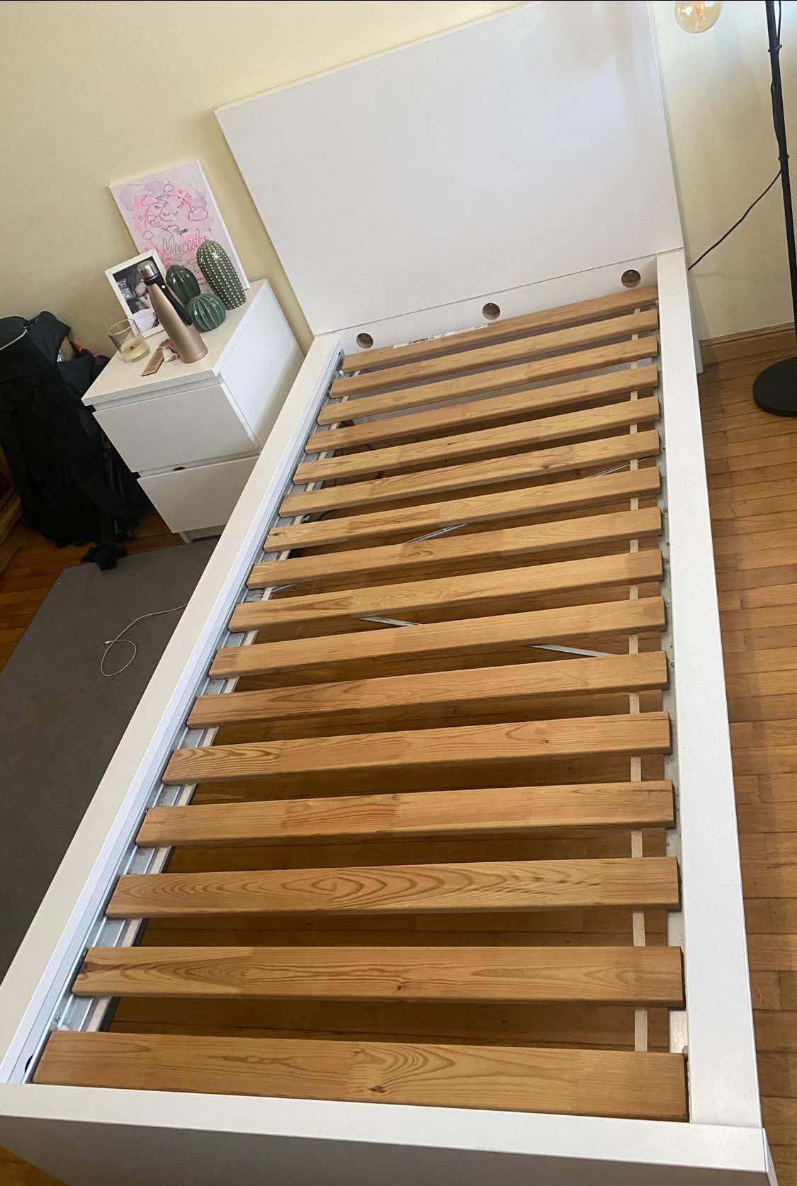 MALM estrutura de cama, branco/Luröy, 160x200 cm