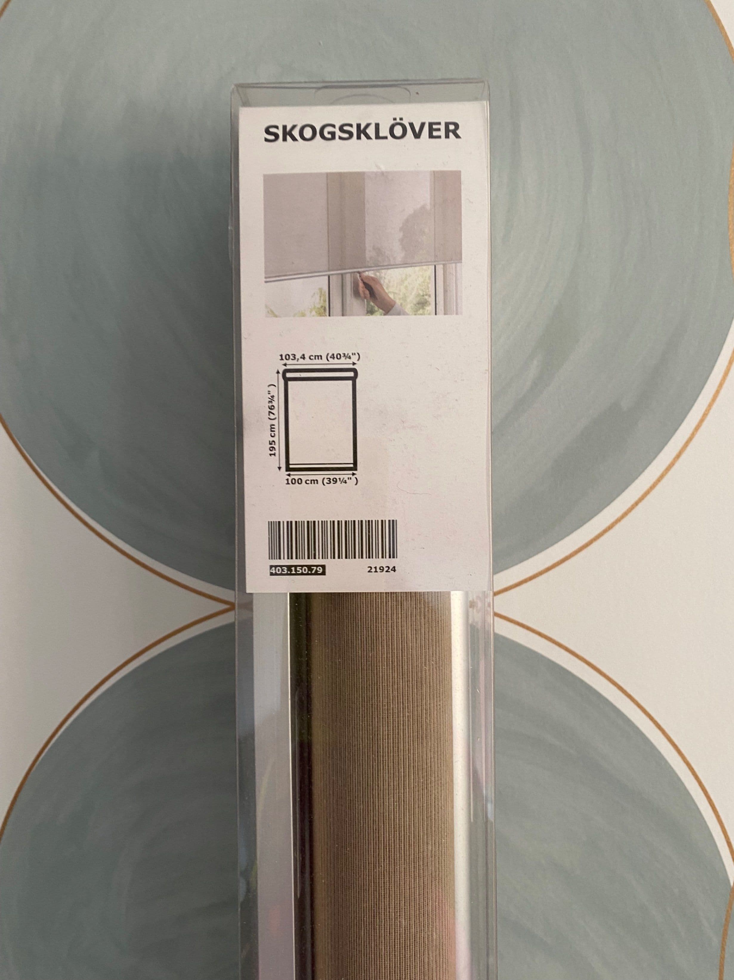 SKOGSKLÖVER Estore de correr, cinz, 100x195 cm