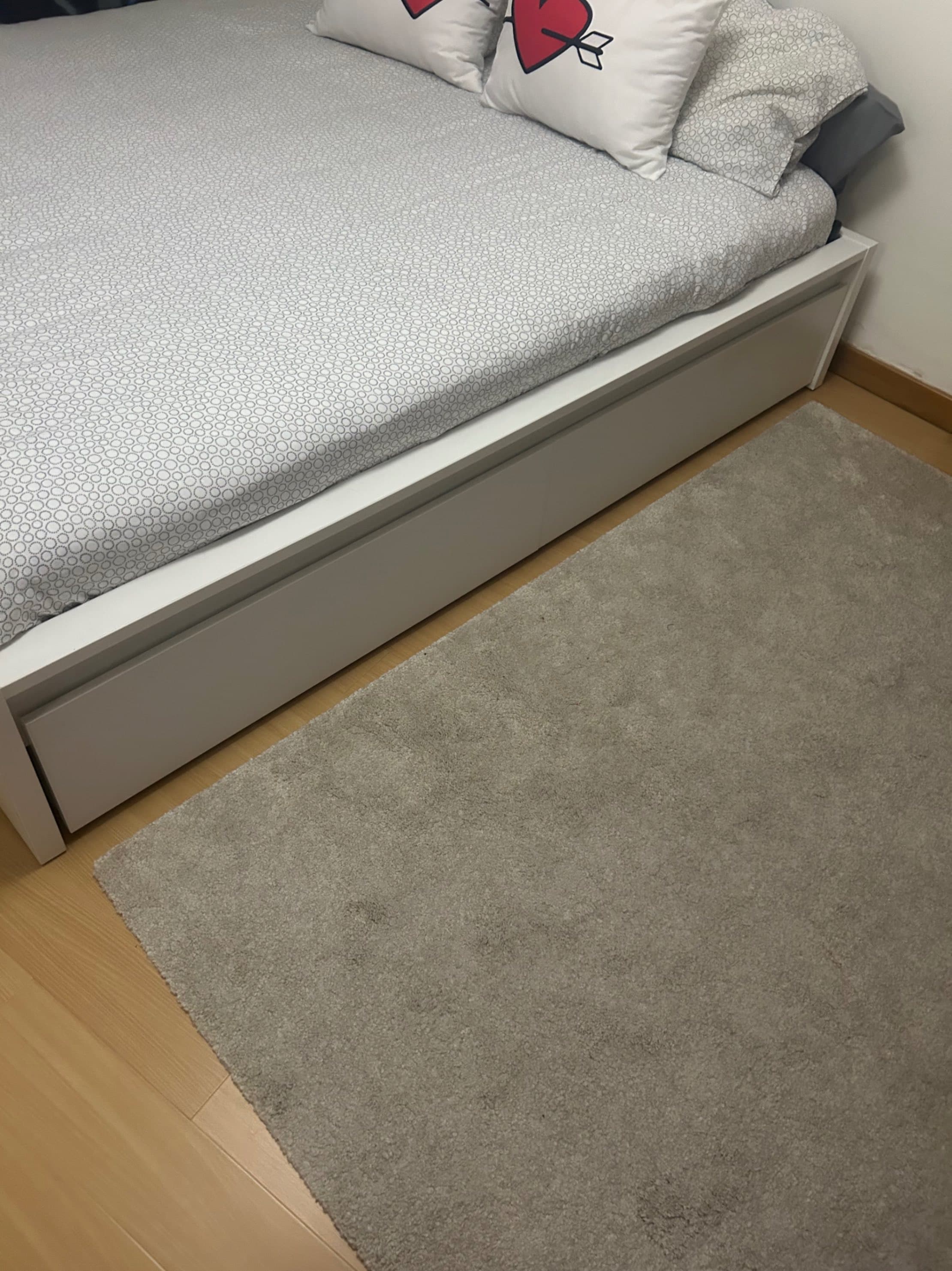 MALM bed frame, high, w 4 storage boxes, white, 180x200 cm