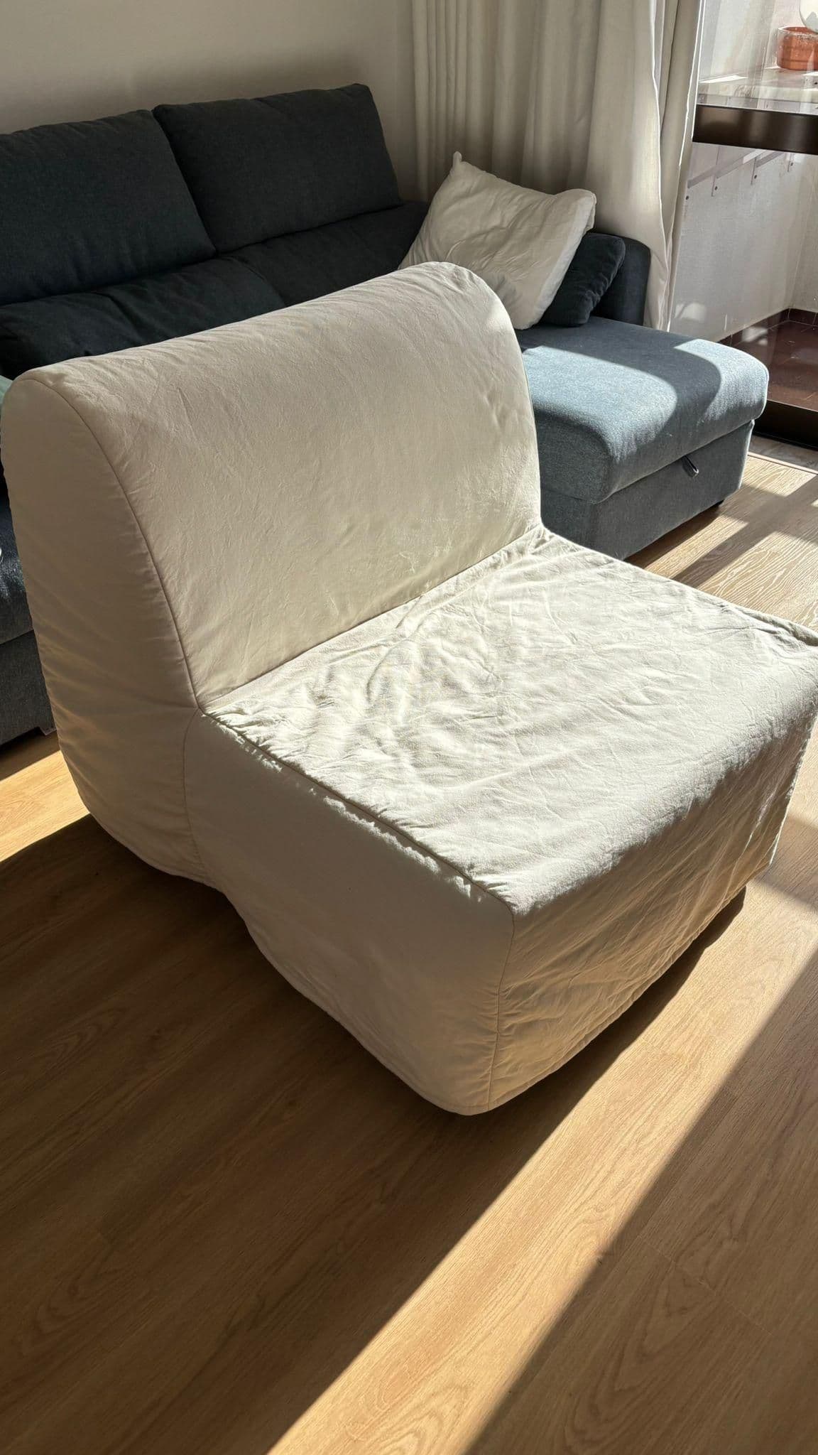 LYCKSELE cover for chair-bed, Ransta natural