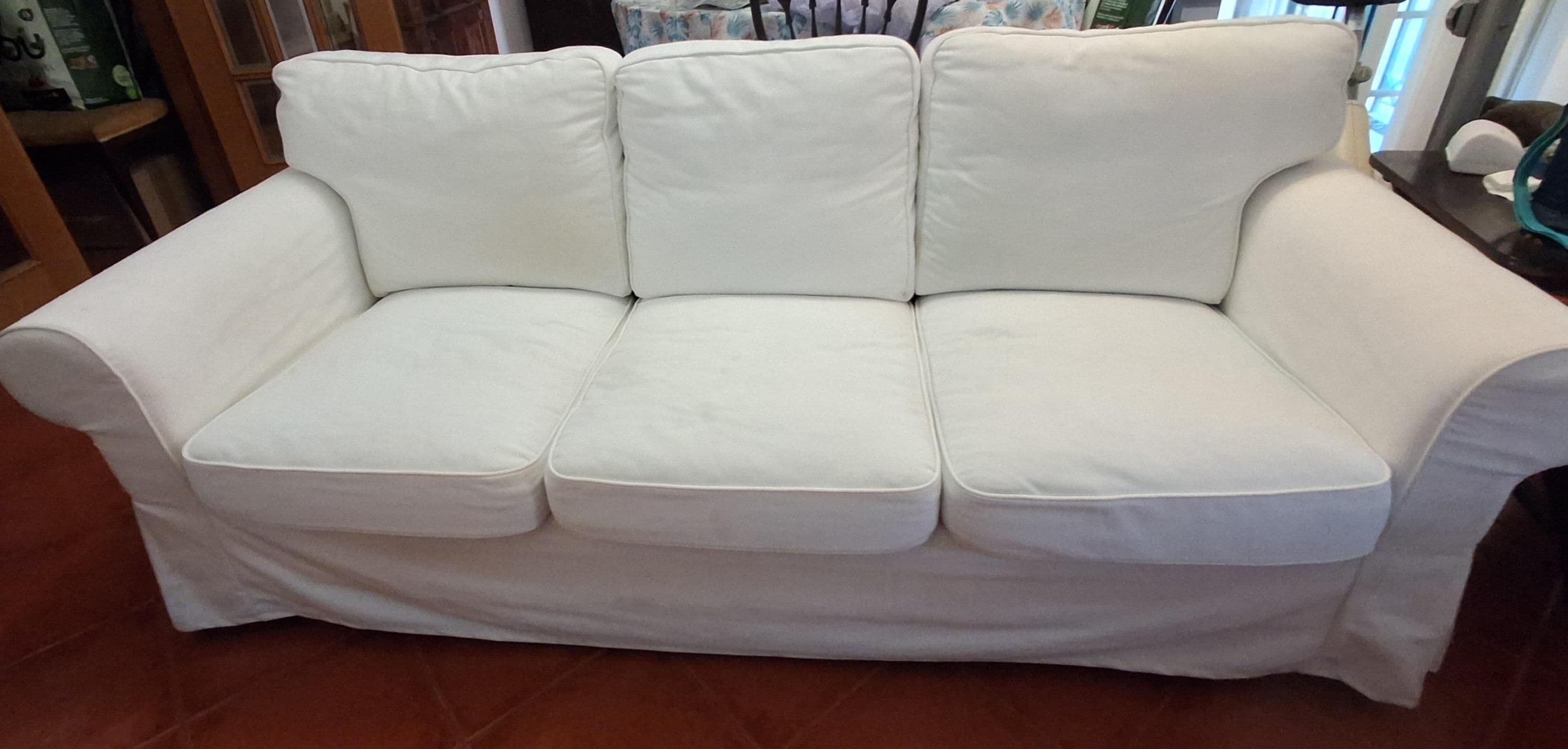 EKTORP cover for 3-seat sofa, Kilanda light beige