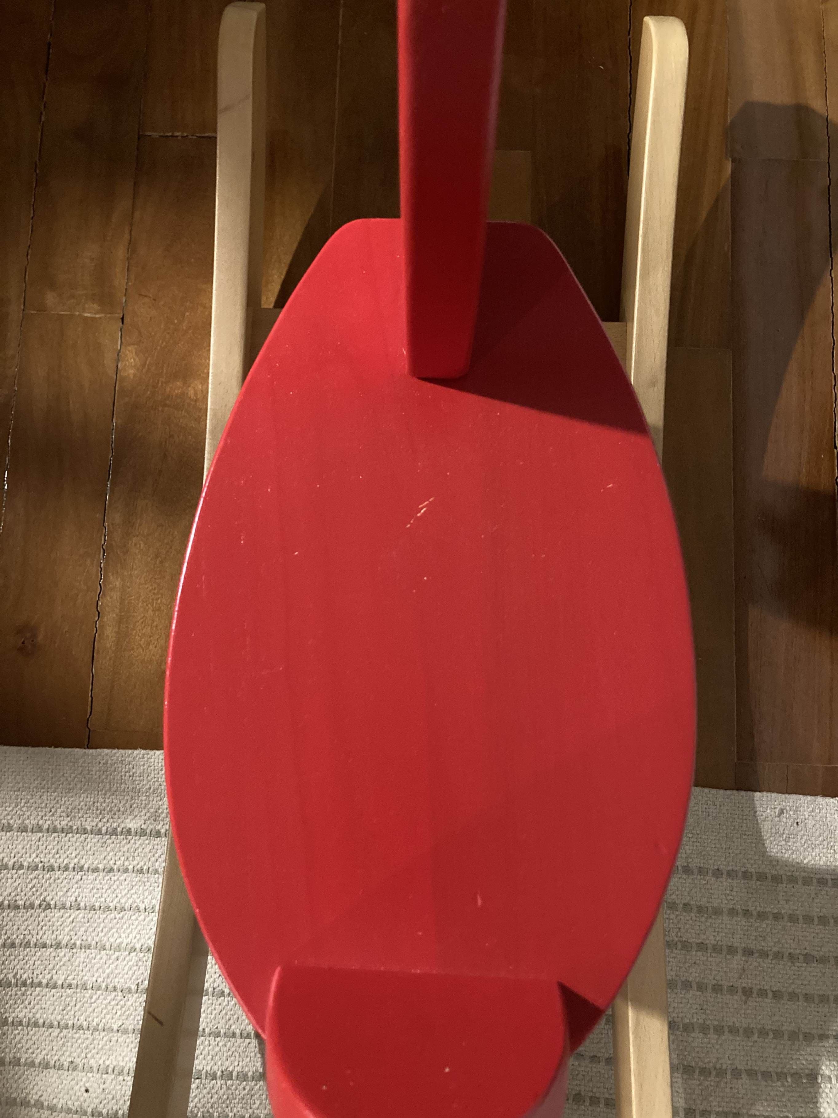 EKORRE rocking-moose, red/rubberwood