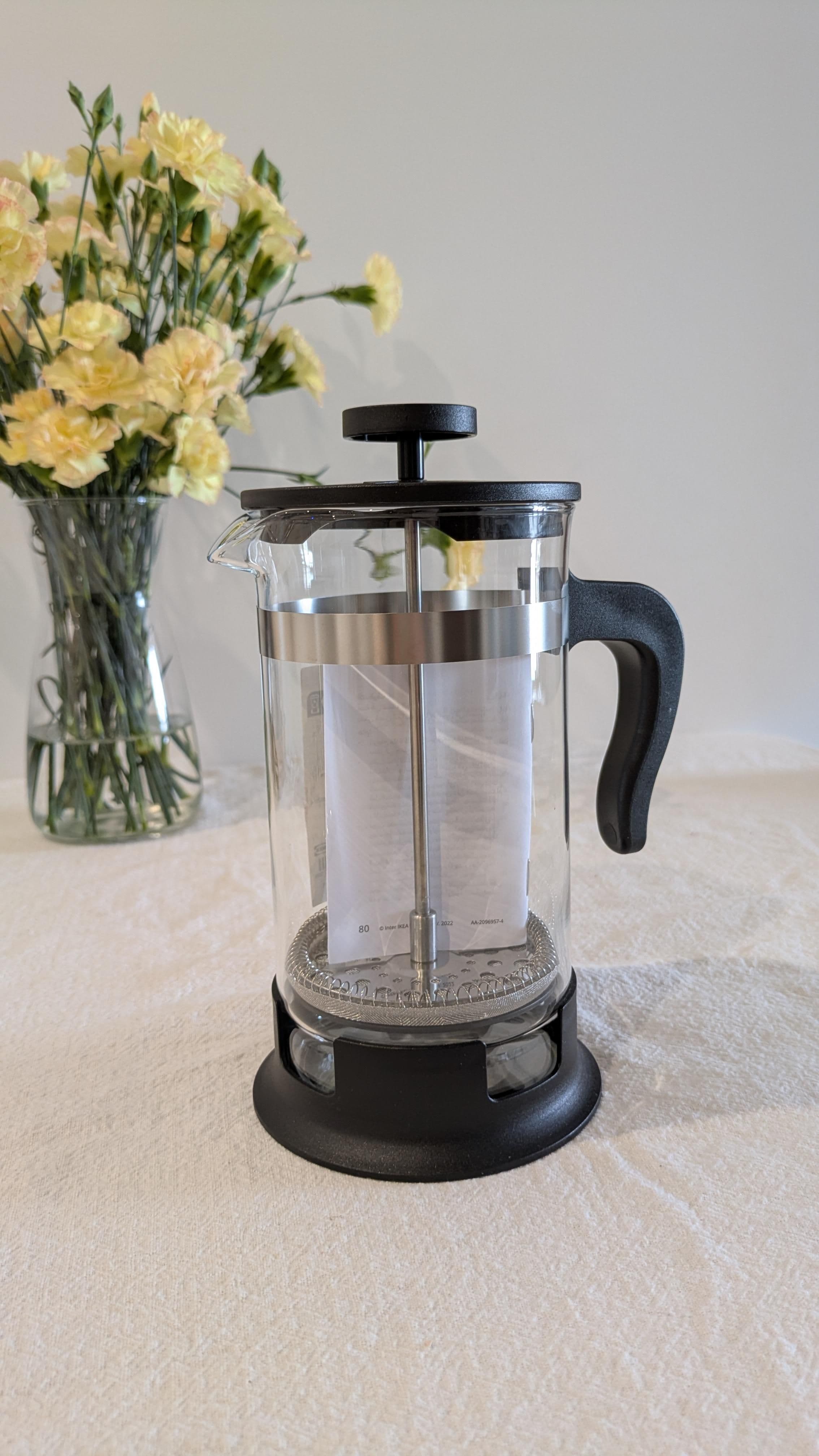 UPPHETTA Coffee/tea maker, glass, stainless steel, Height: 22 cm
