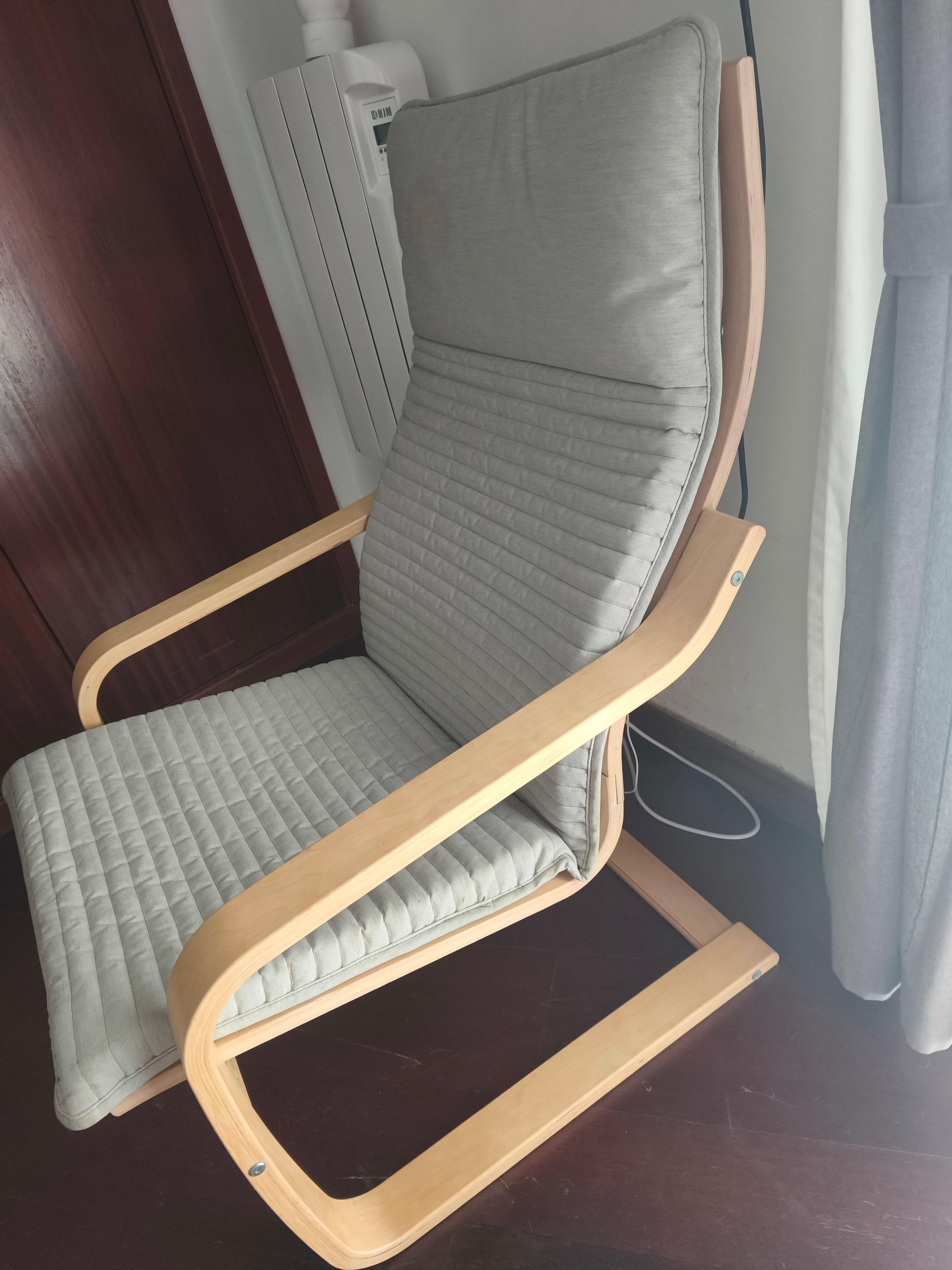 POÄNG children's armchair, birch veneer/Knisa light beige