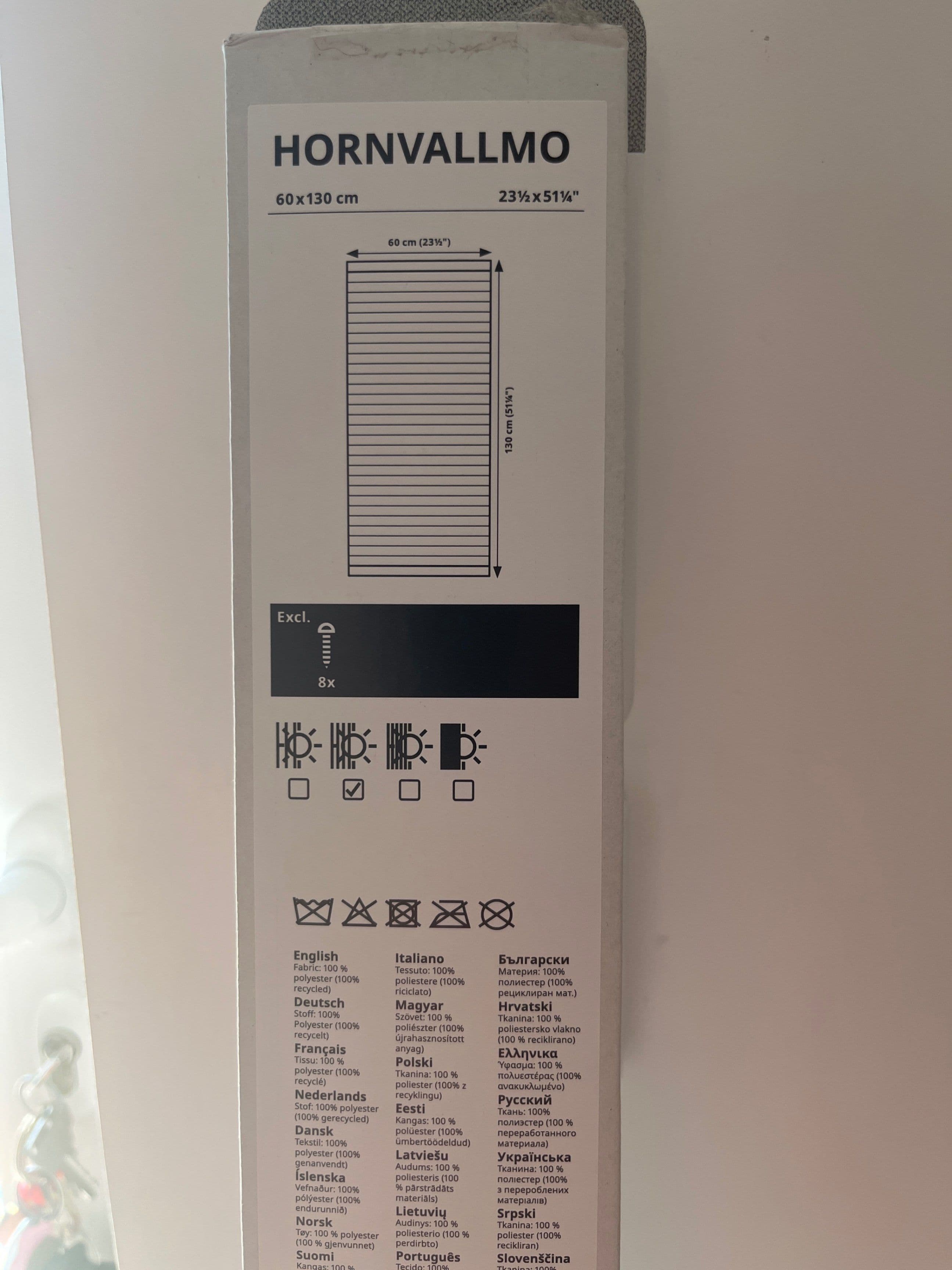 HORNVALLMO pleated blind, white/top-down bottom-up, 60x130 cm