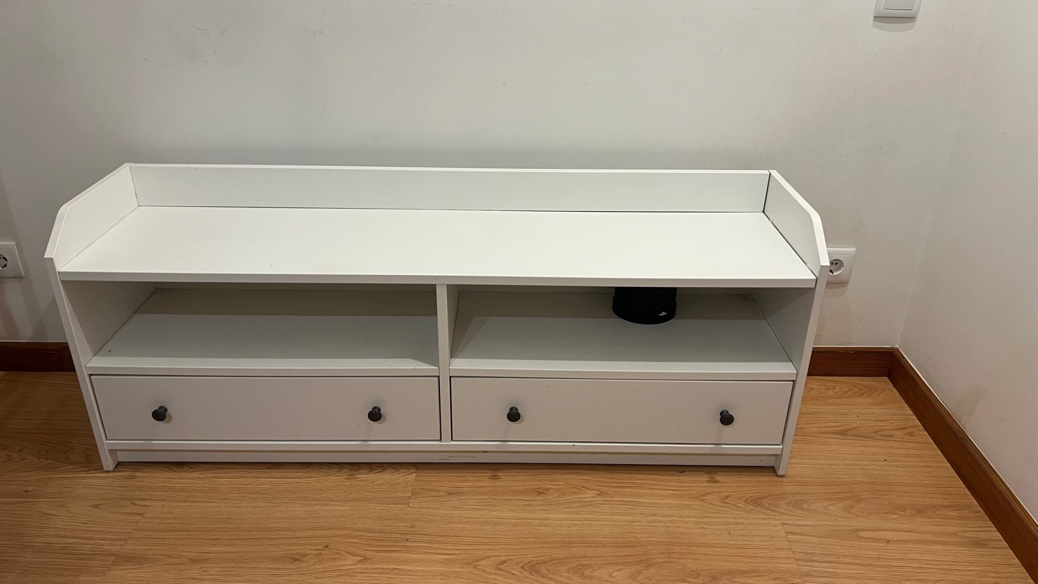 HAUGA TV bench, white, 138x36x54 cm