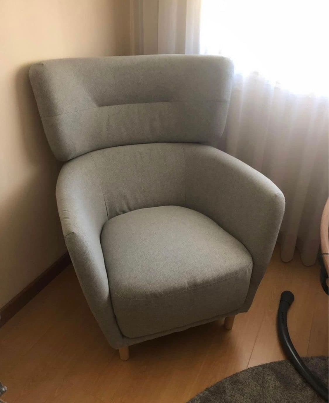 OSKARSHAMN wing chair, Tibbleby beige/grey