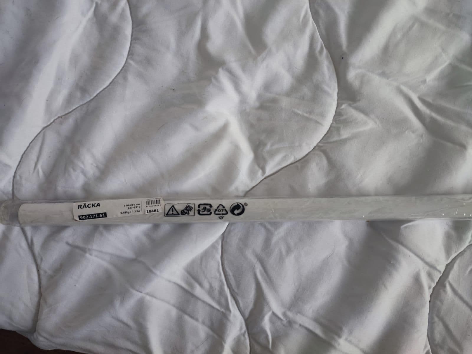 RÄCKA varão de cortinado, branco, 120-210 cm
