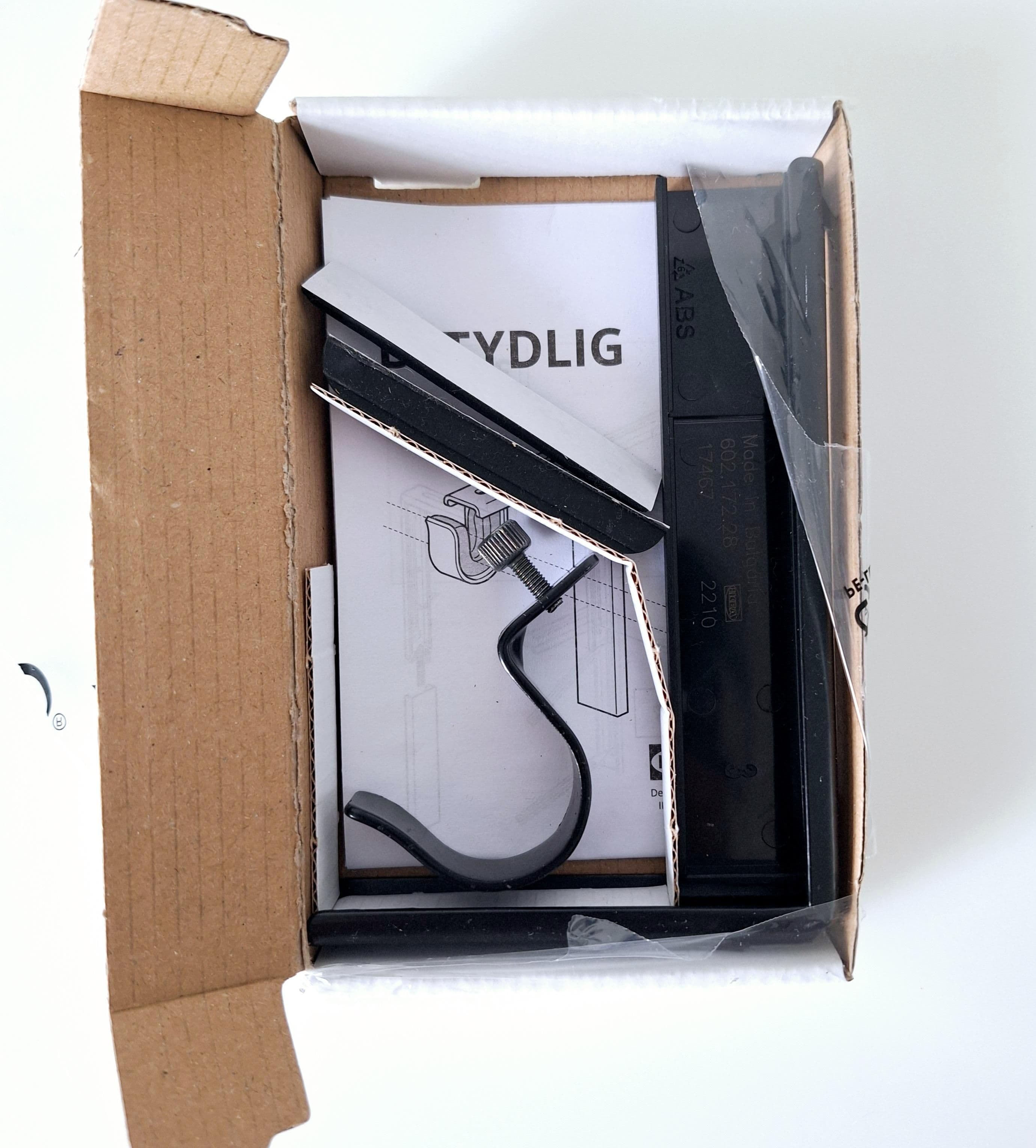 BETYDLIG Wall/ceiling bracket, black, Max. load: 10 kg