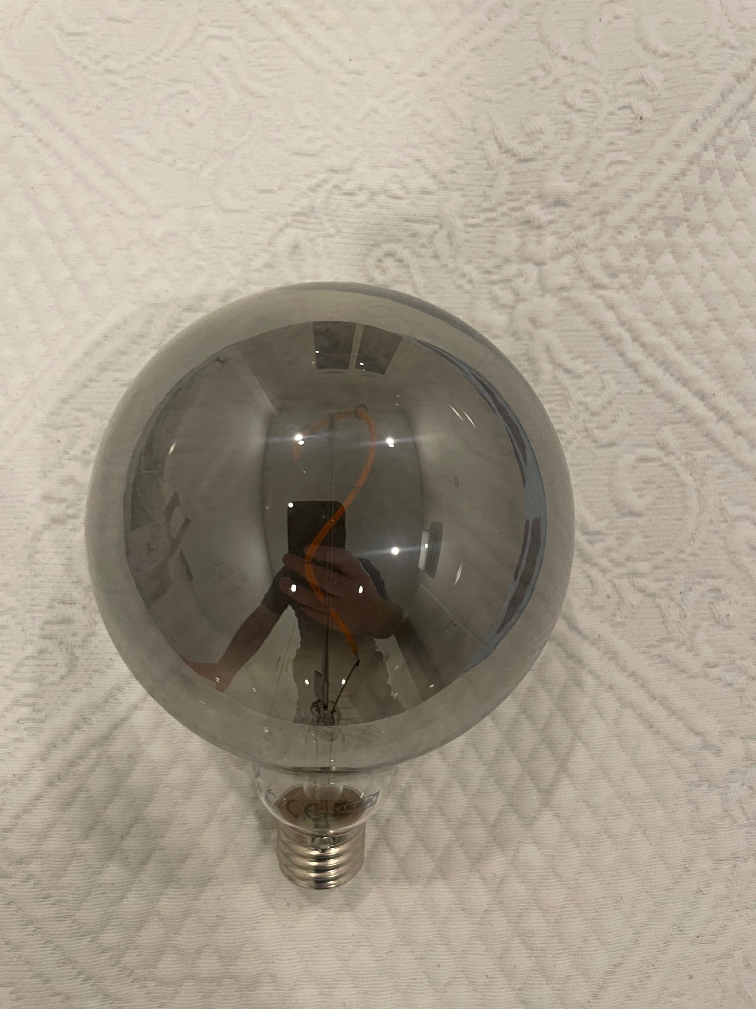 MOLNART LED bulb E27 140 lumen, globe grey clear glass, 125 mm