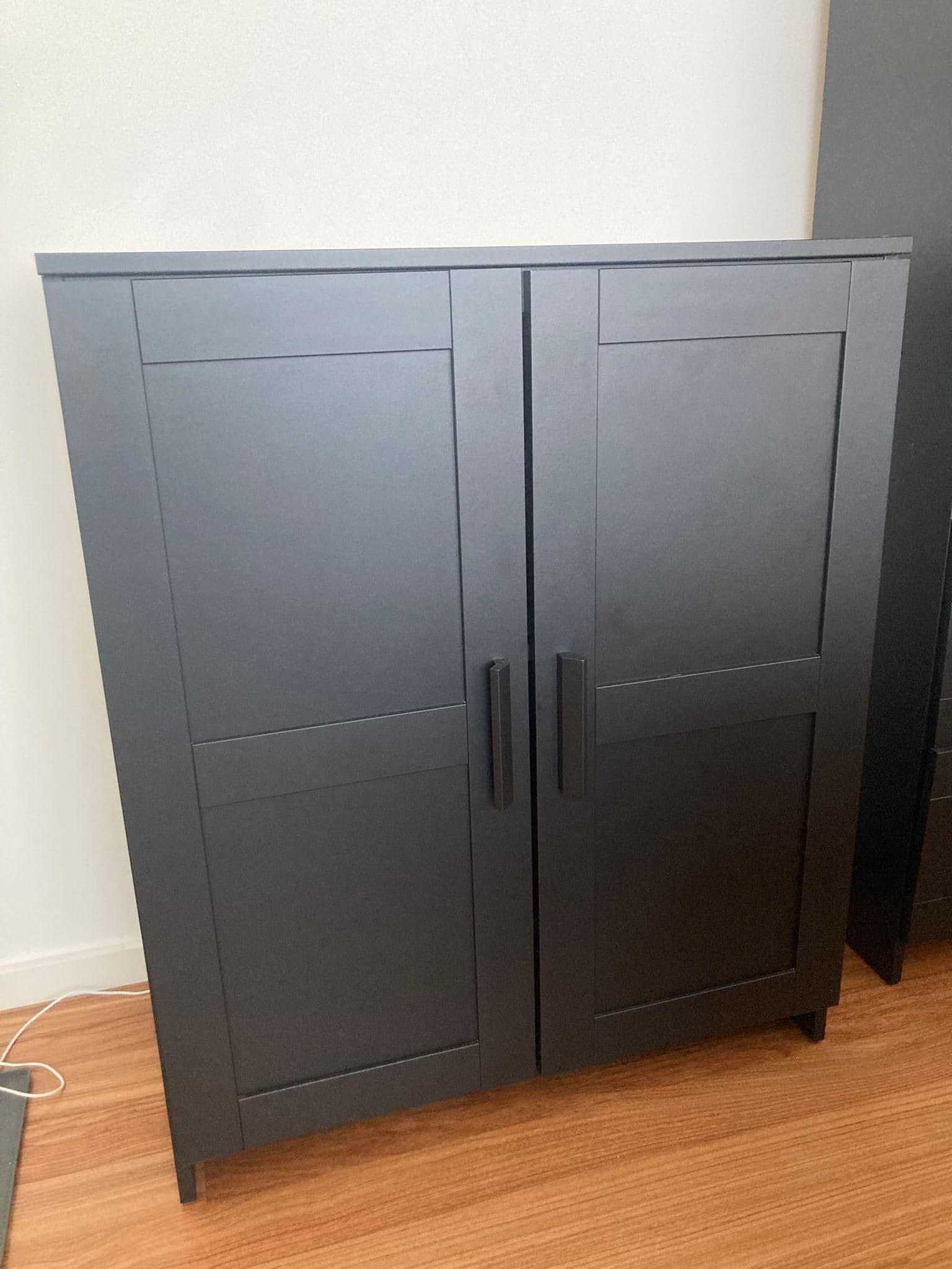 BRIMNES Cabinet with doors, black, 78x95 cm