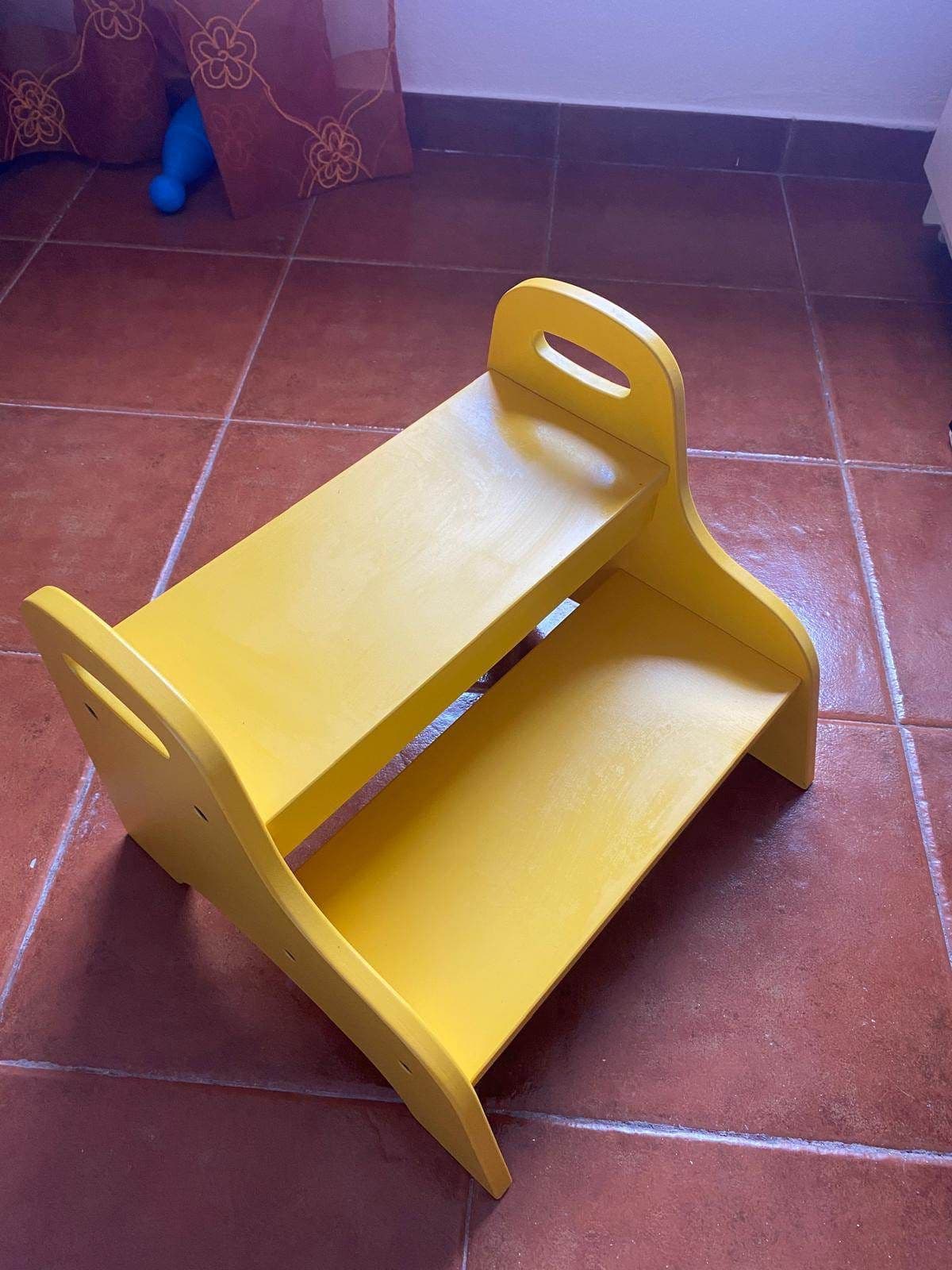 TROGEN children's step stool, yellow, 40x38x33 cm
