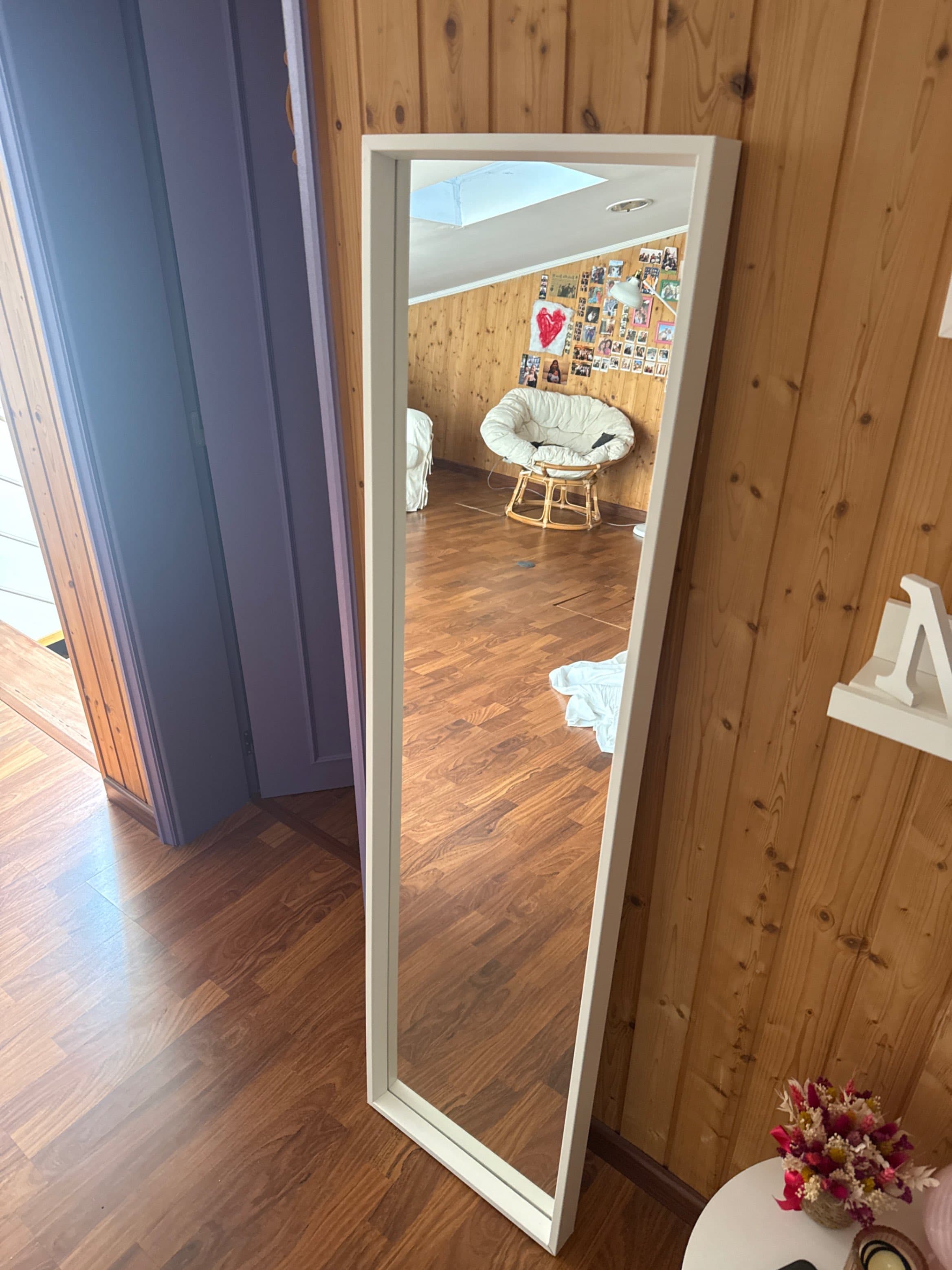 NISSEDAL Mirror, white, 40x150 cm