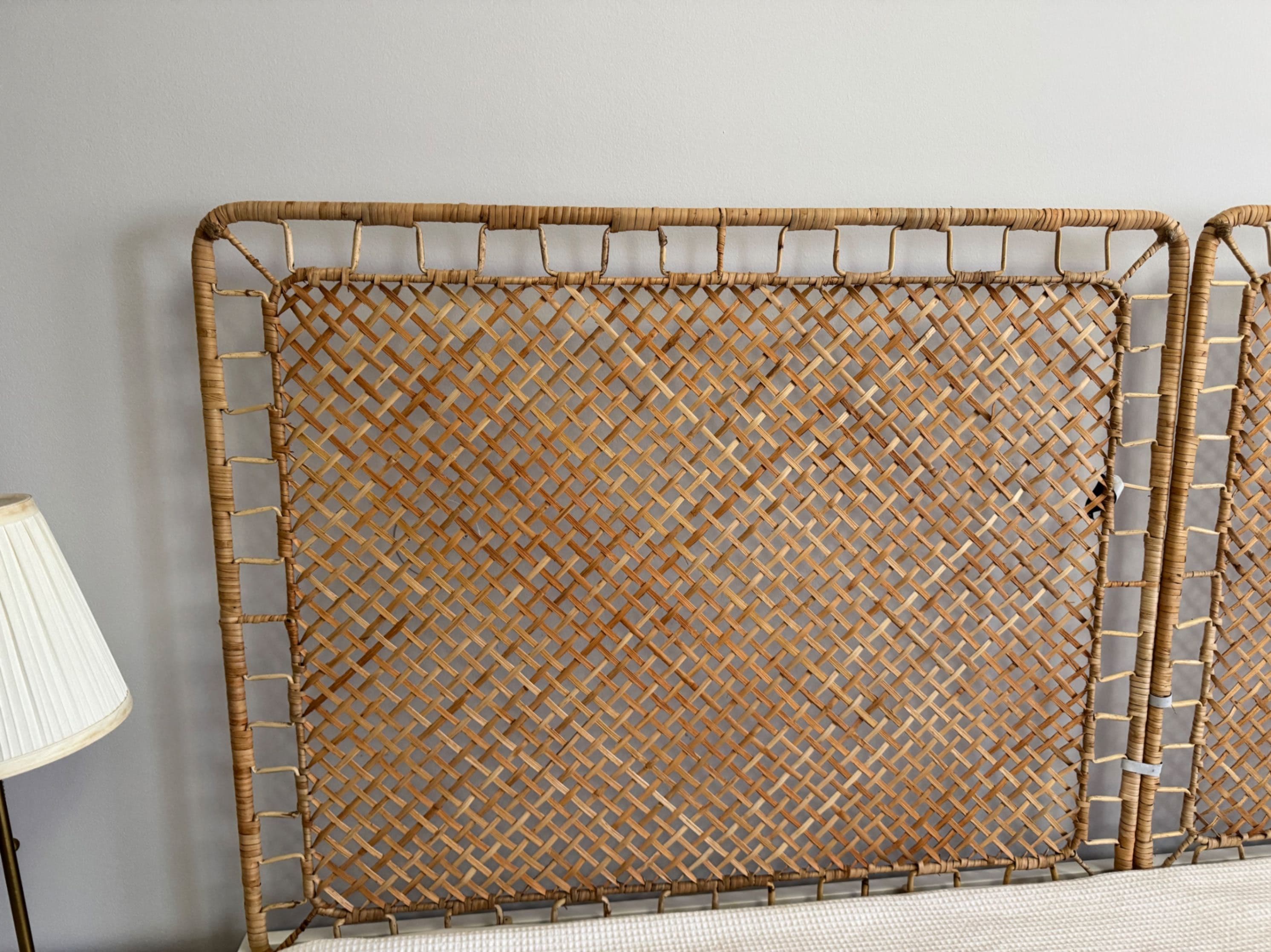 TOLKNING headboard, handmade rattan