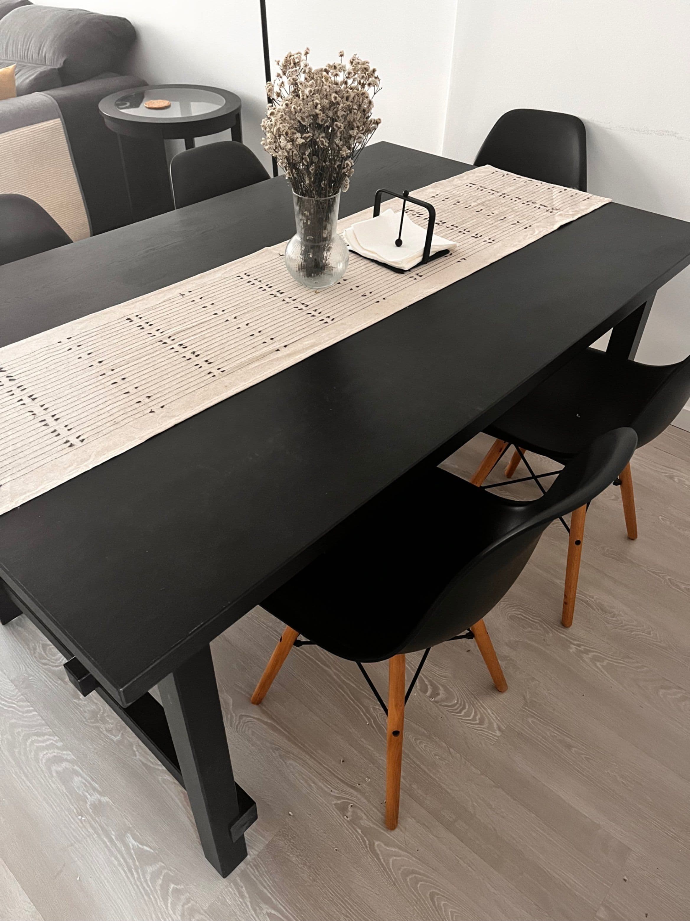 NORDVIKEN Extendable table, black, 210/289x105 cm