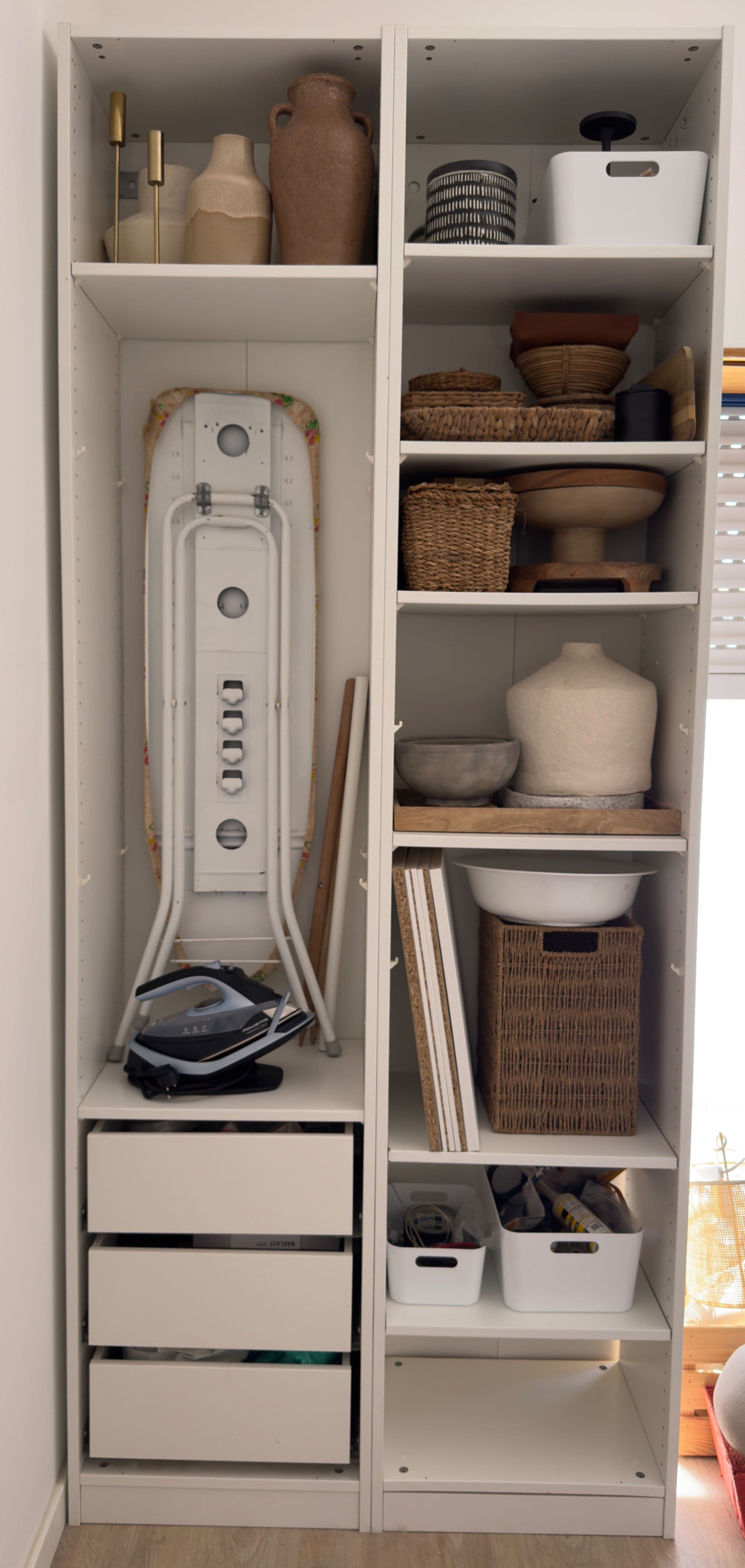 PAX Estrutura de canto c/4 prateleiras, branco, 53x35x236 cm