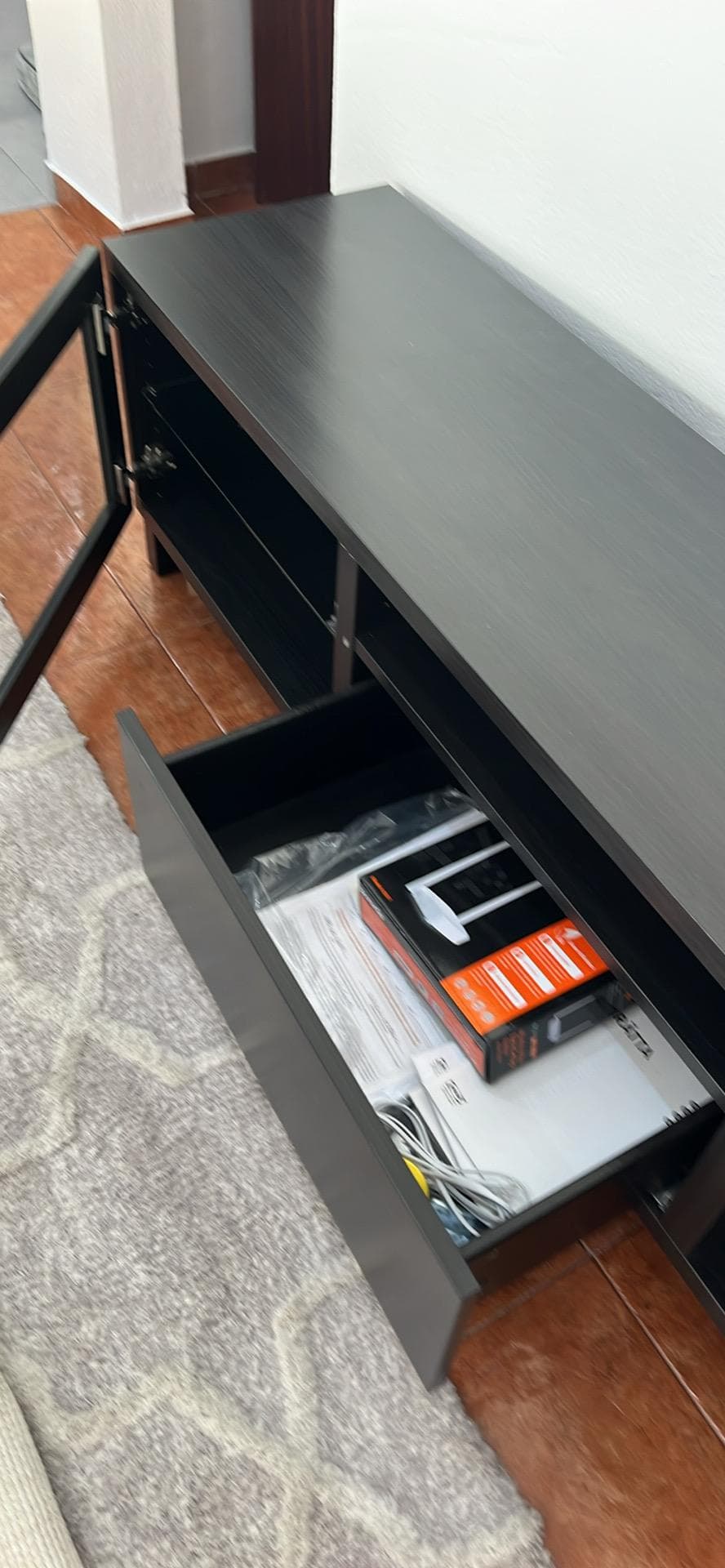 BESTÅ TV bench, dark grey/Lappviken/Stubbarp dark grey, 180x42x48 cm