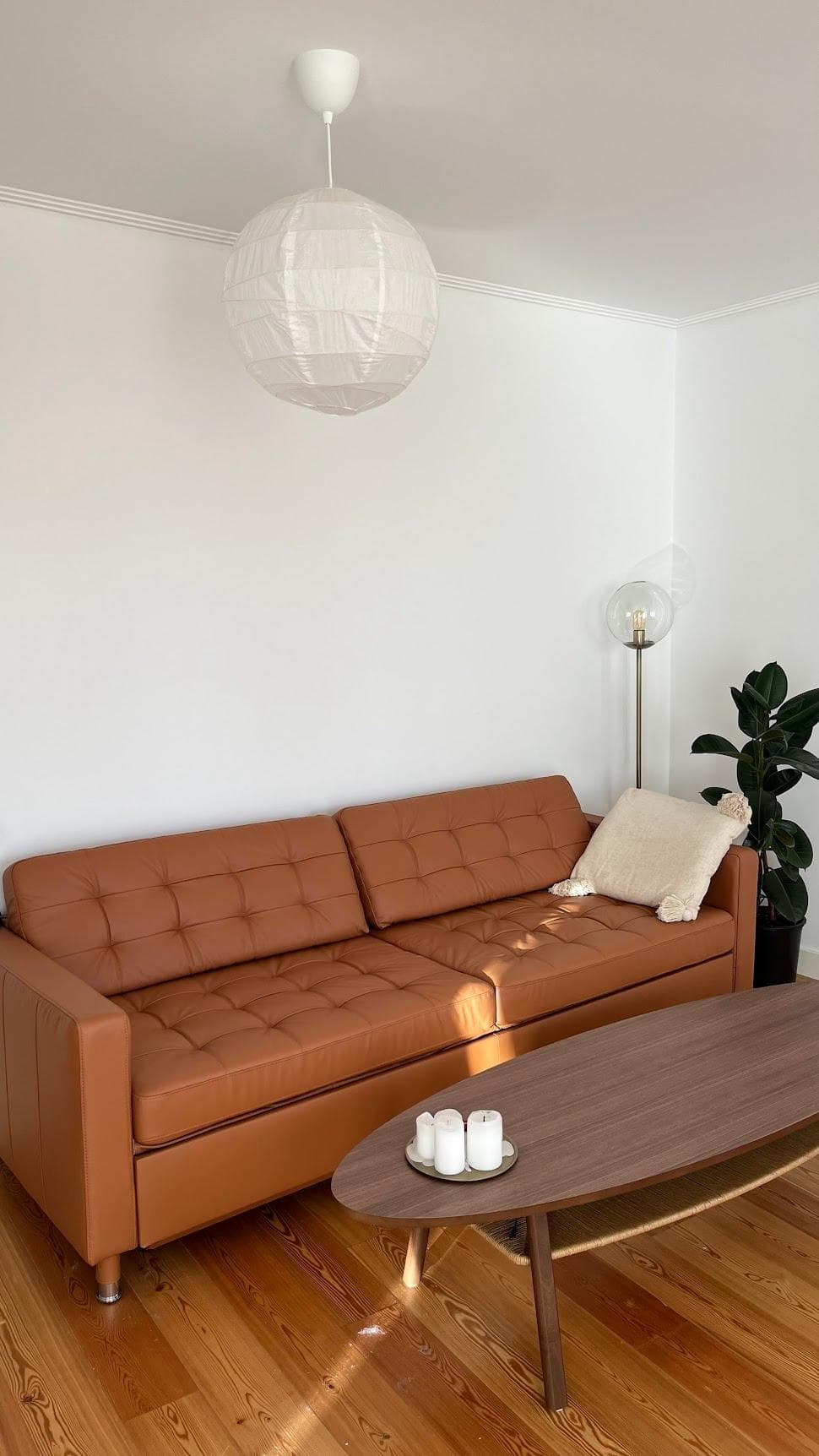 LANDSKRONA 3-seat sofa, Grann/Bomstad golden-brown/metal