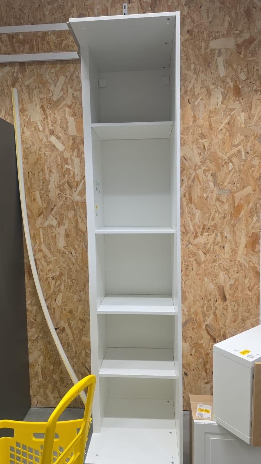 PAX estrutura de canto c/4 prateleiras, branco, 53x35x201 cm