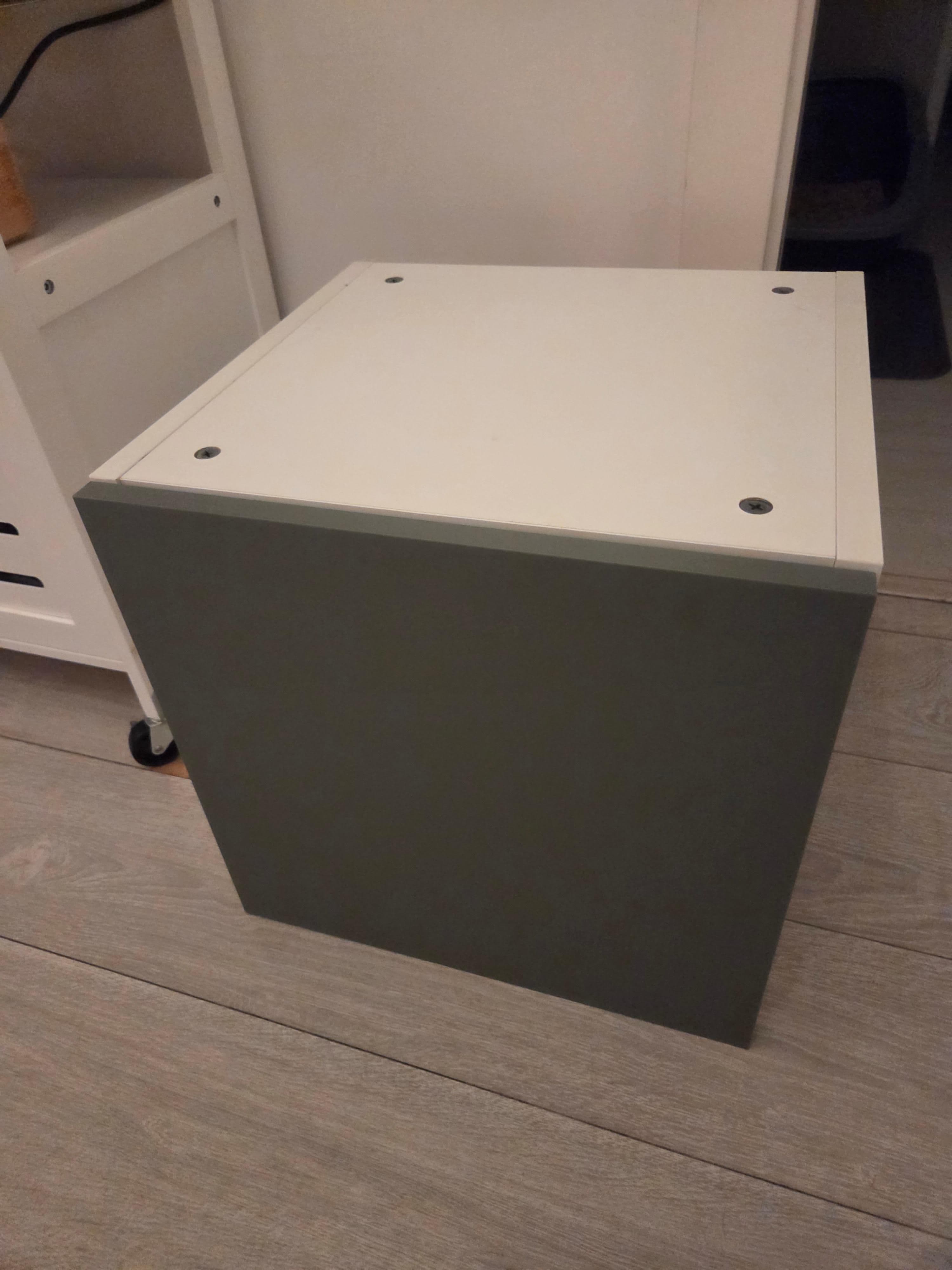 METOD wall cabinet, white/Nickebo matt grey-green, 40x40 cm