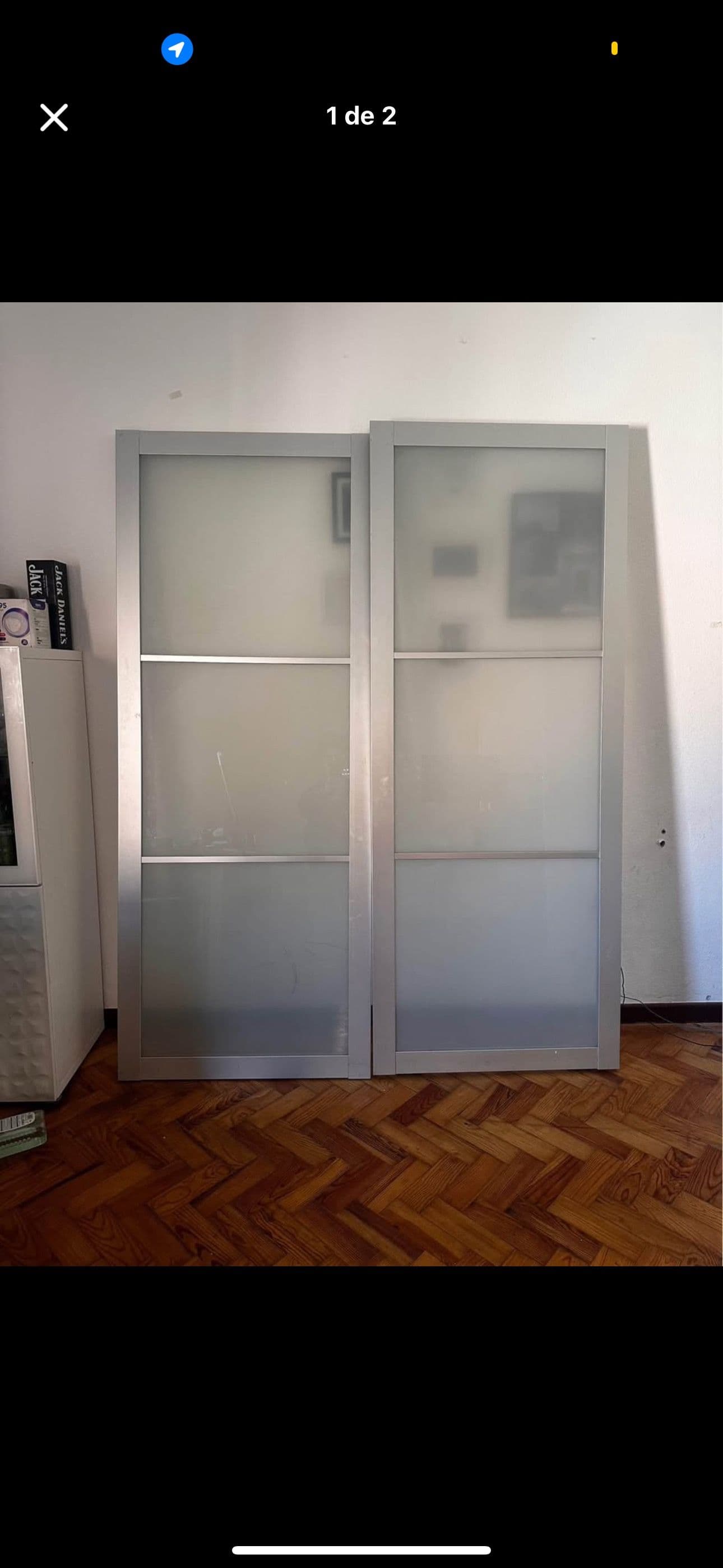 AULI pair of sliding doors, mirror glass, 150x201 cm