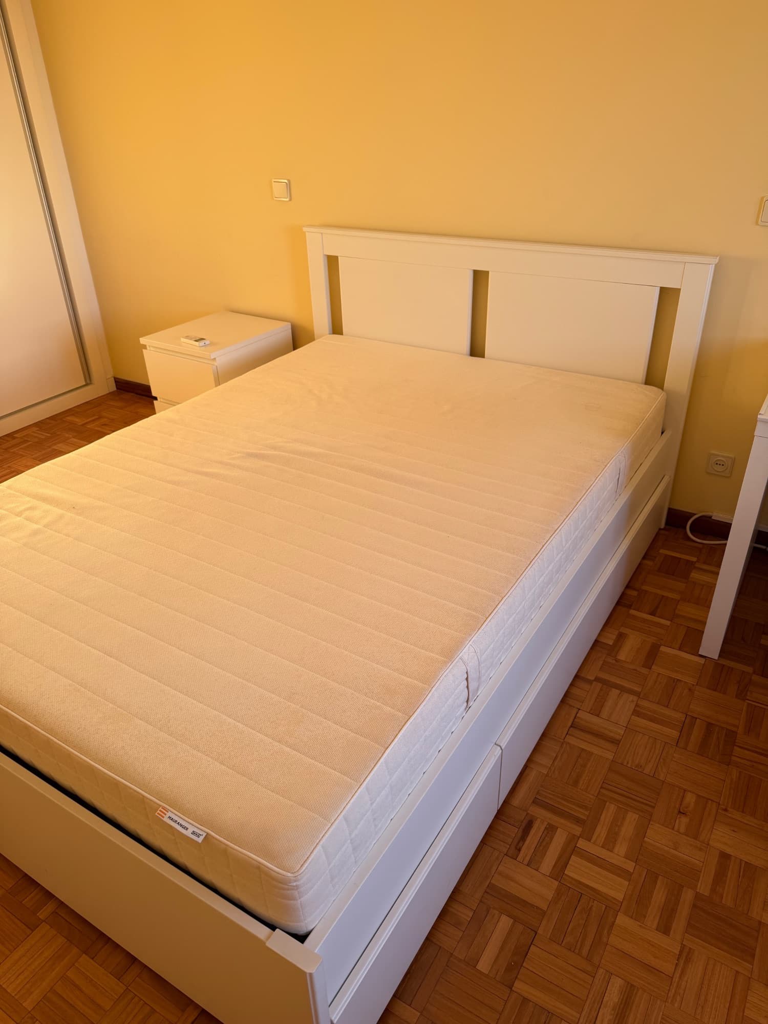 BRUSALI bed frame with 2 storage boxes