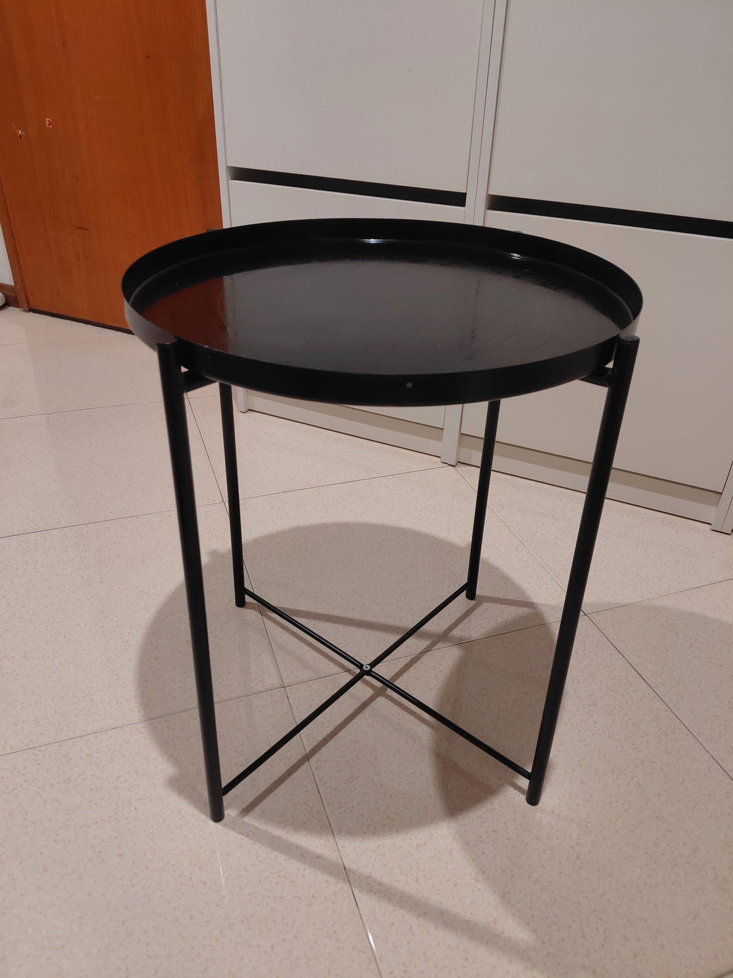 GLADOM - PRETO tray table, black, 45x53 cm