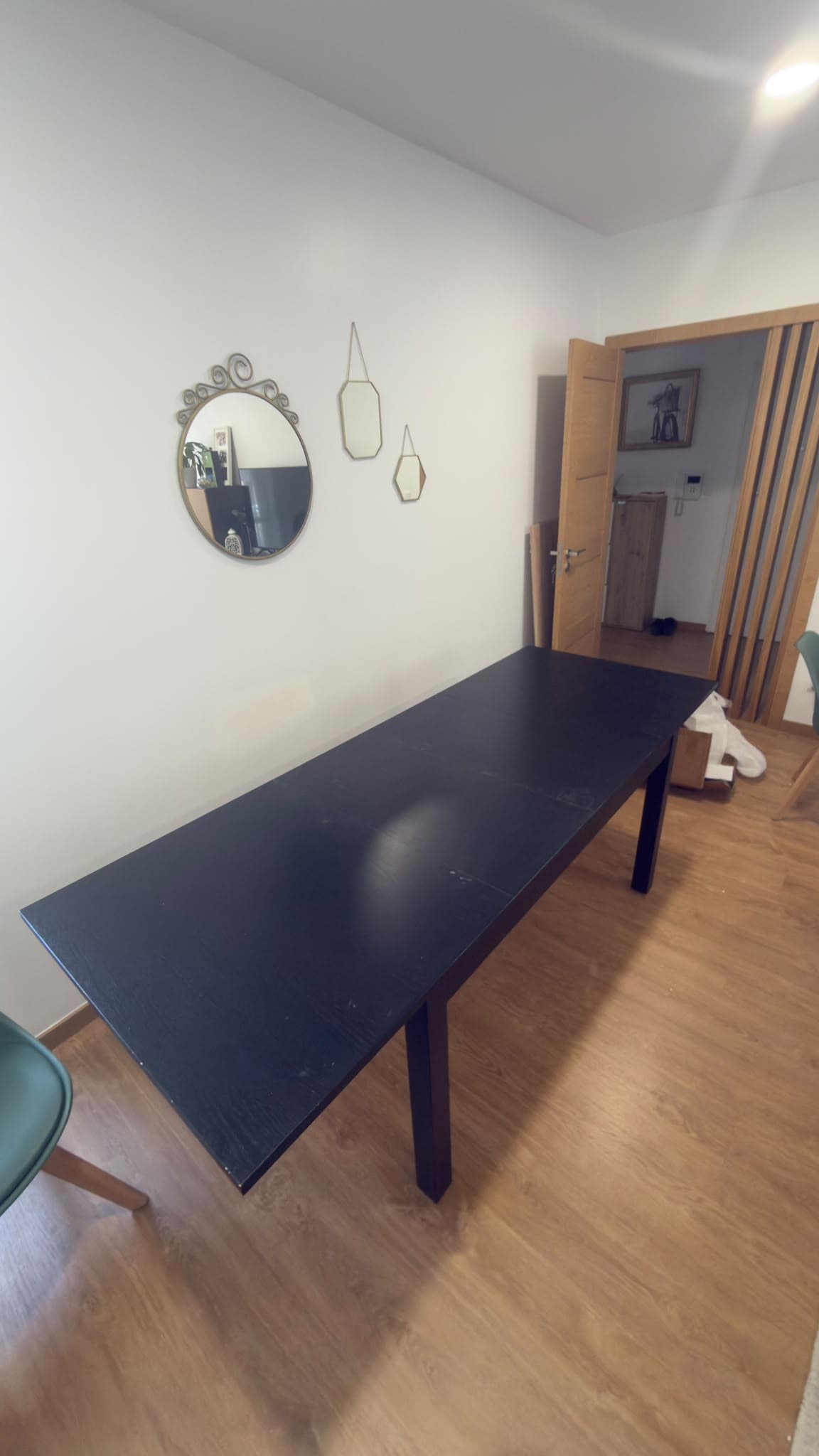 BJURSTA extendable table, brown-black