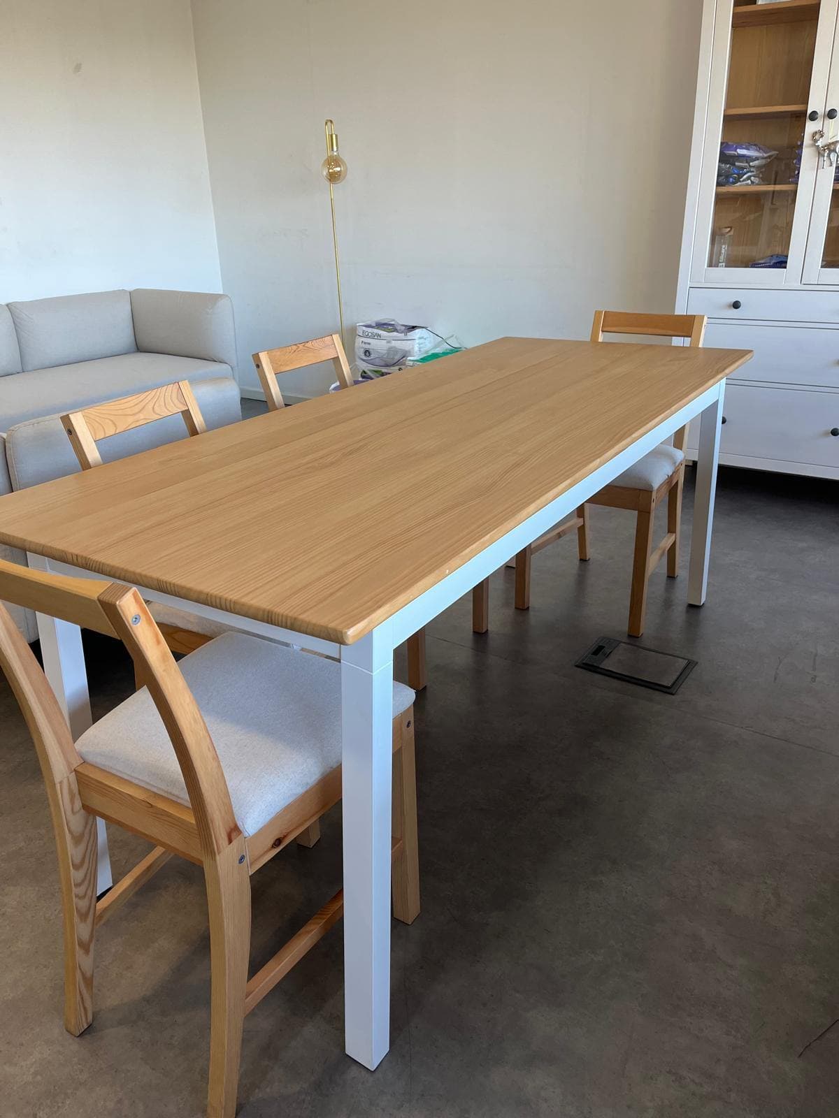 ÅLHULT / ÅLHULT table and 6 chairs, beige/brown/Kabusa light beige beige, 170/220x80 cm