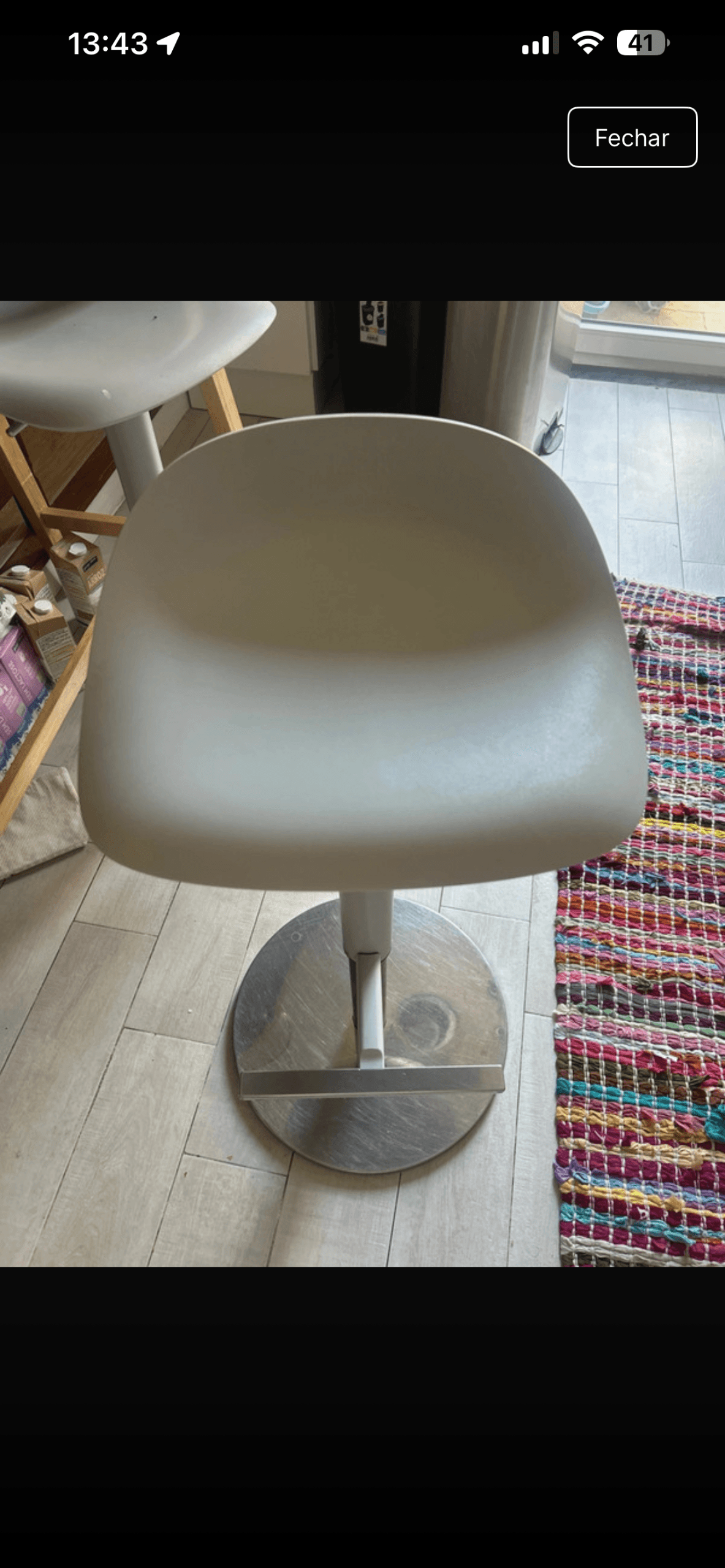 JANINGE Bar stool, white, Tested for: 110 kg