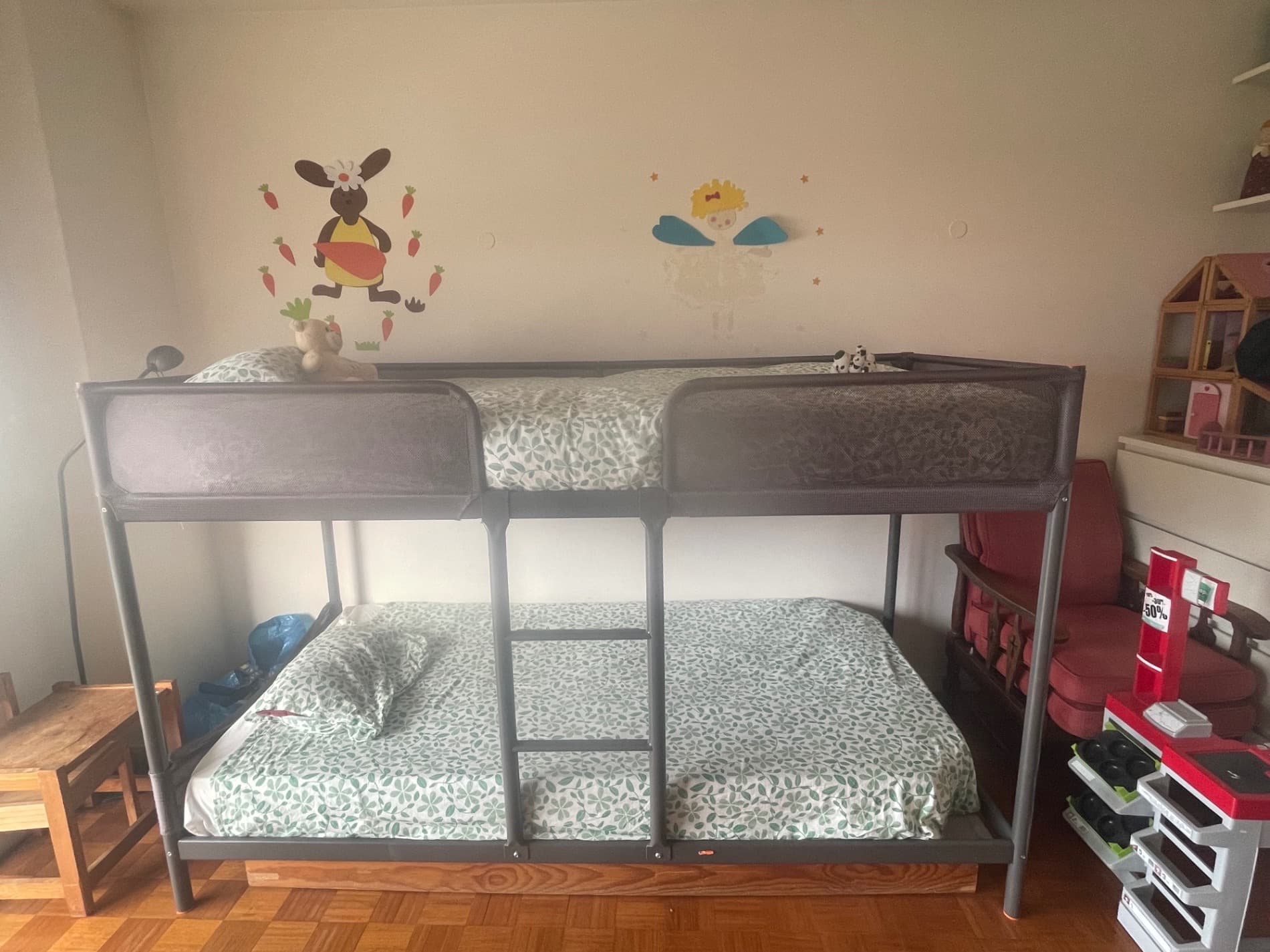 TUFFING bunk bed frame, dark grey, 90x200 cm