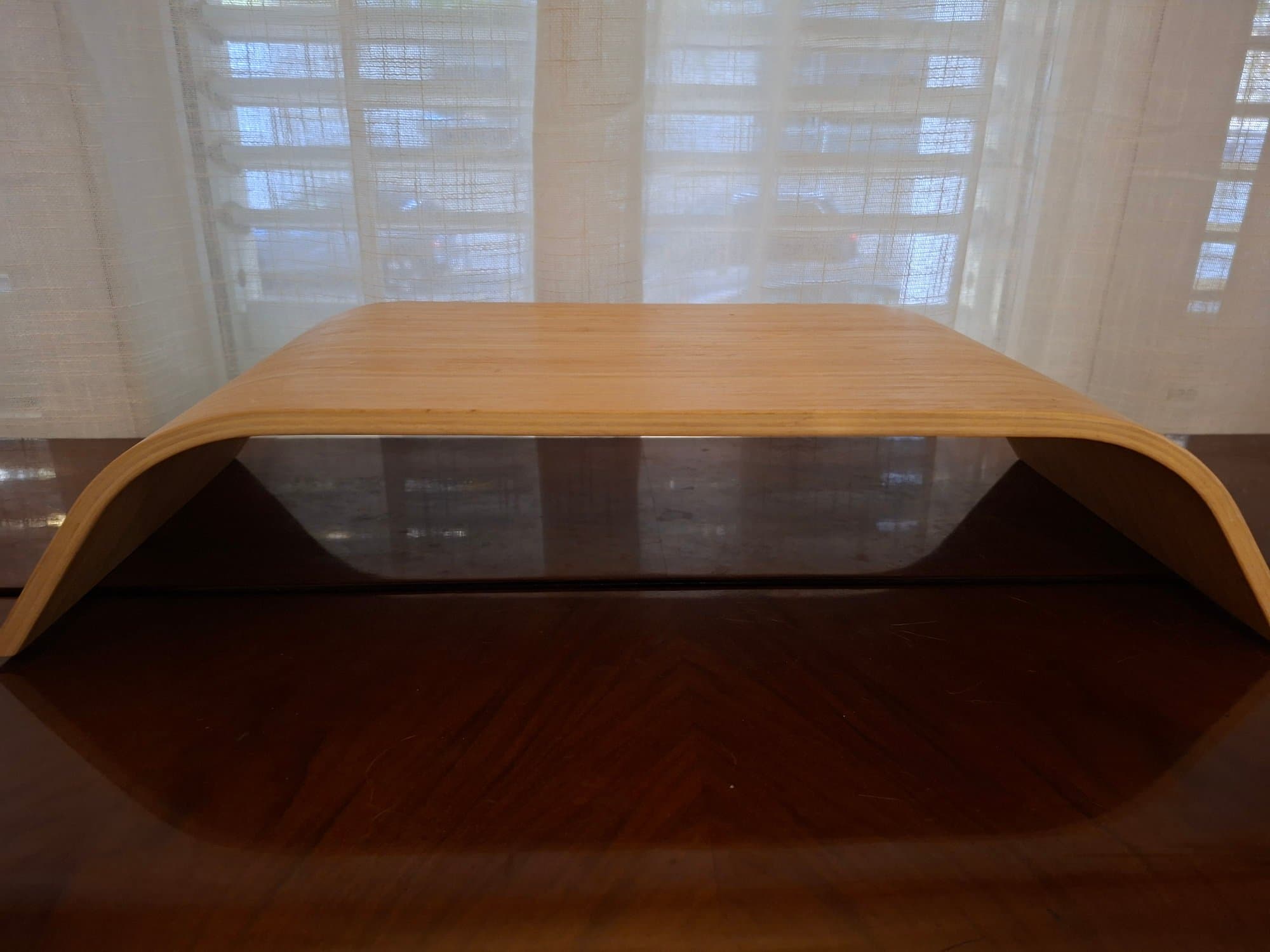 SIGFINN monitor stand, fixed height, bamboo veneer