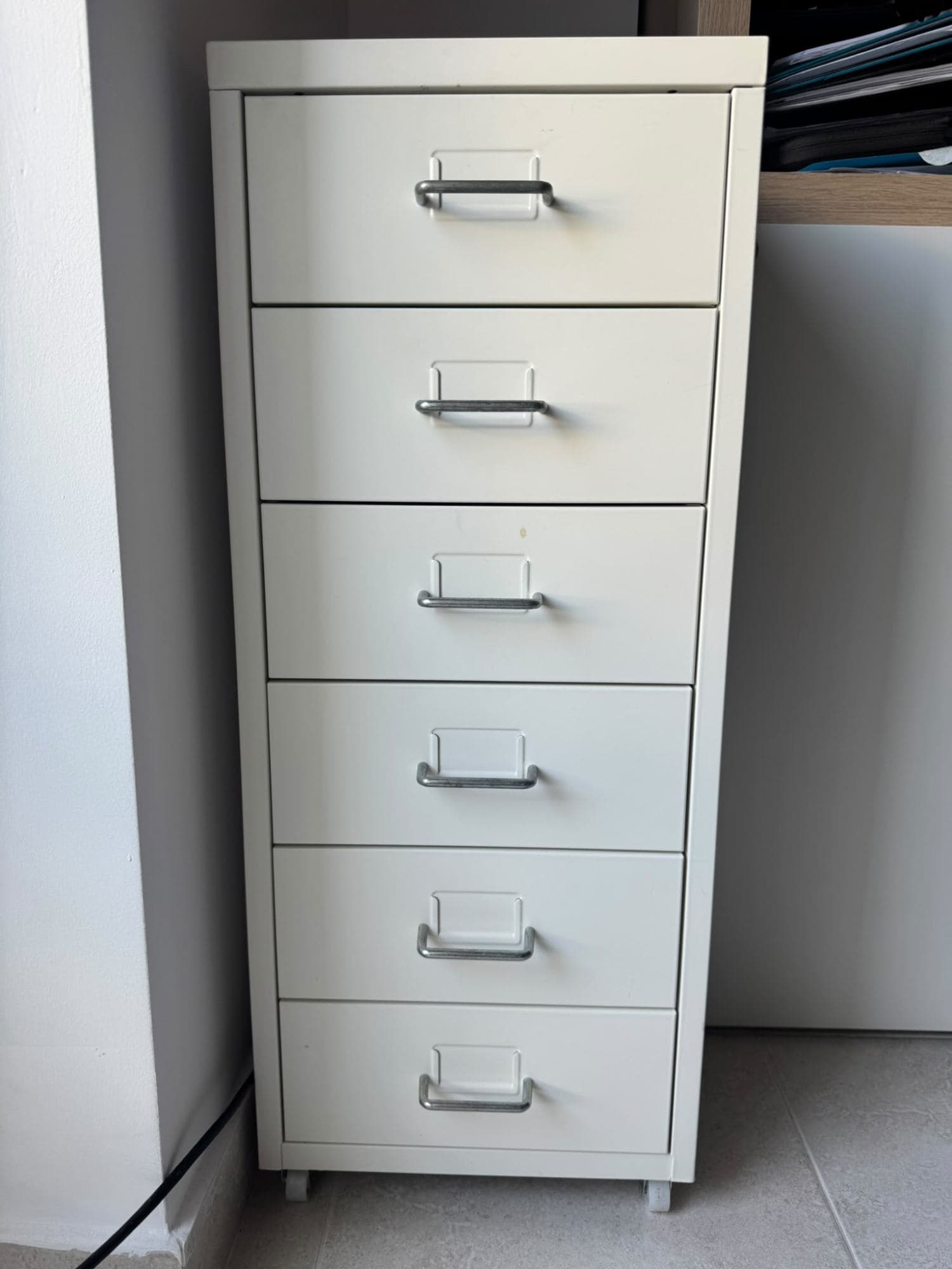 HELMER drawer unit on castors, white, 28x65 cm
