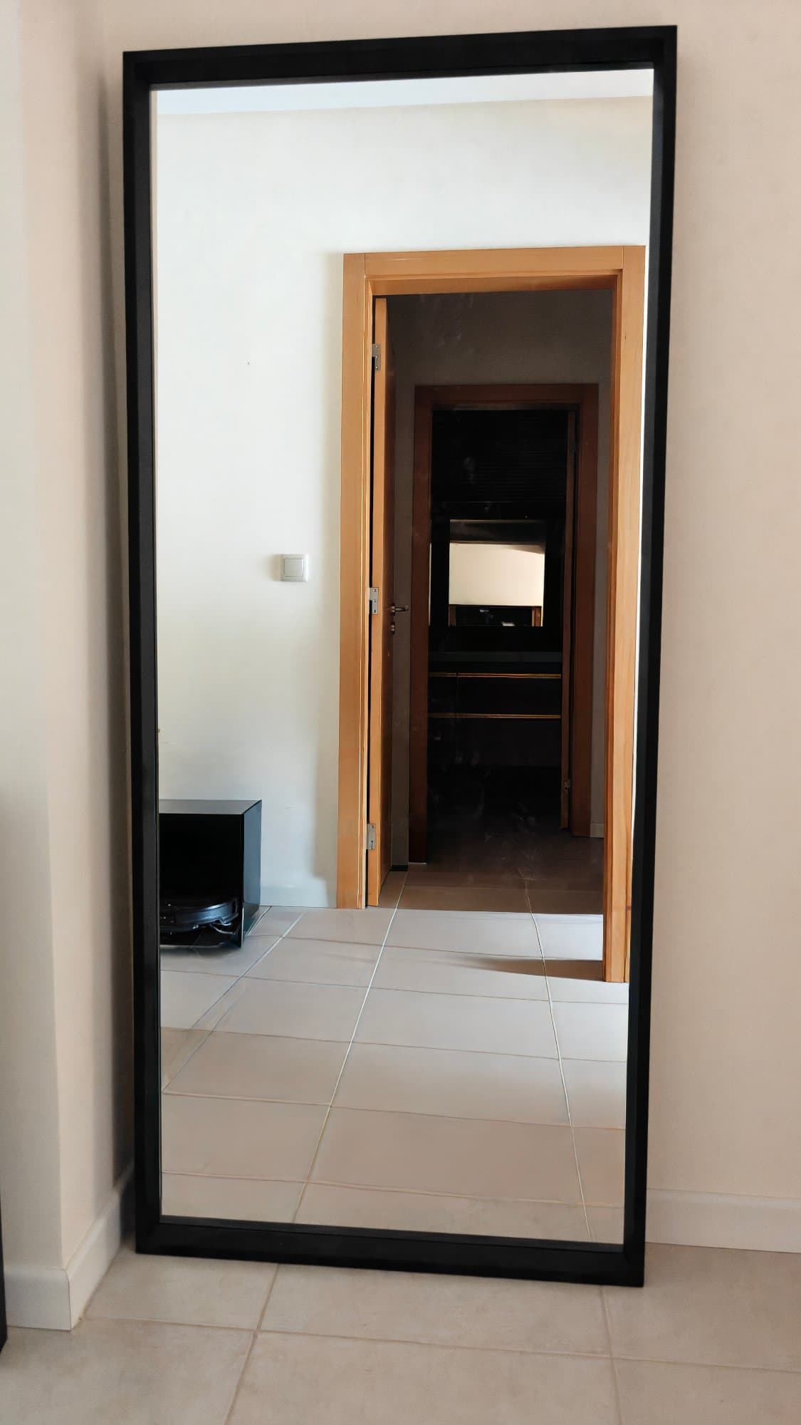 NISSEDAL Espelho, preto, 65x150 cm