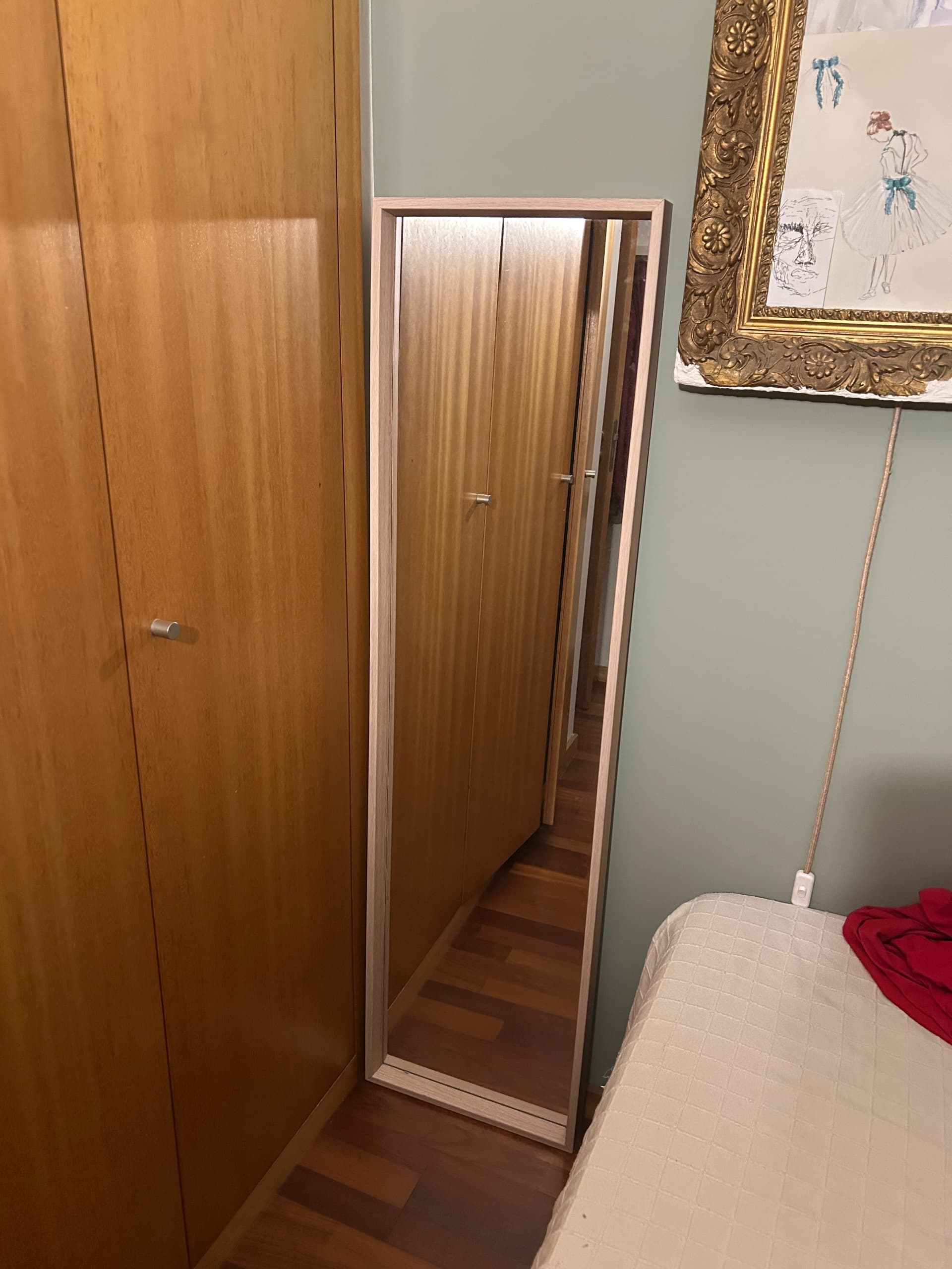 NISSEDAL Espelho, ef carvalho c/velatura branca, 40x150 cm