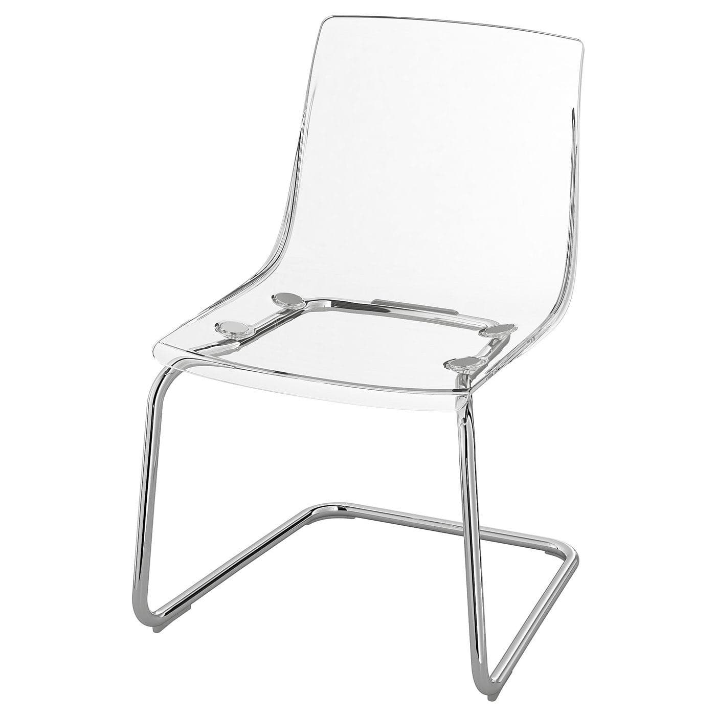 TOBIAS Chair, transparent, chrome-plated, Tested for: 110 kg