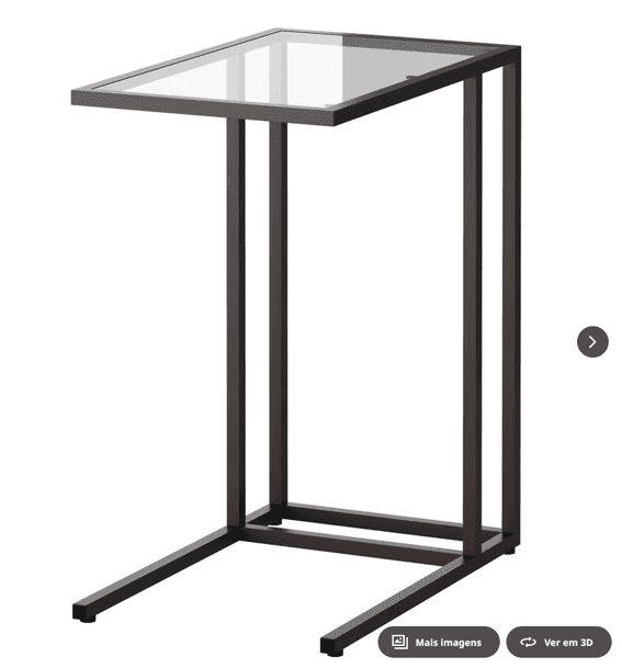 VITTSJÖ Laptop stand, black-brown, glass, 35x65 cm