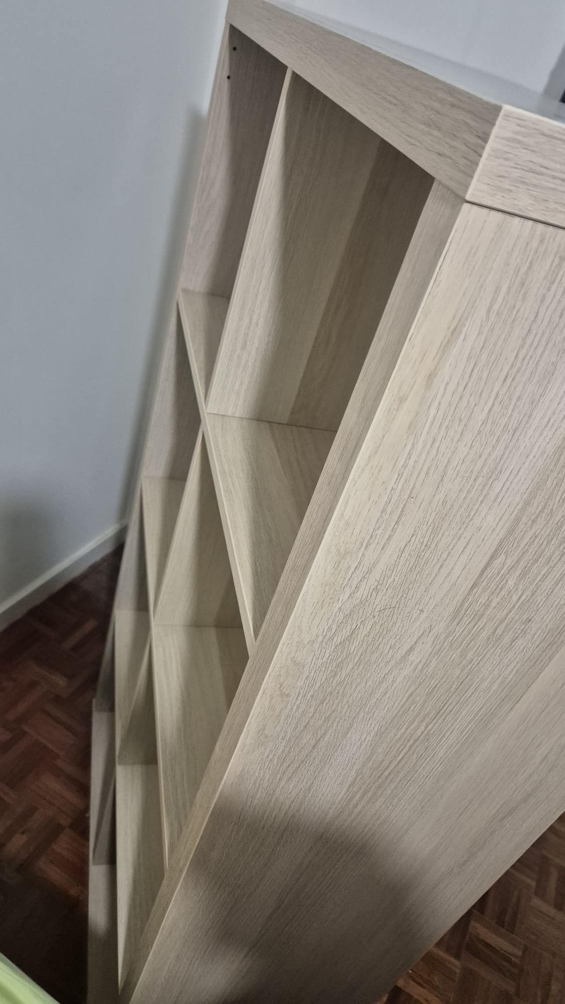 KALLAX Shelving unit, white stained oak effect, 77x147 cm