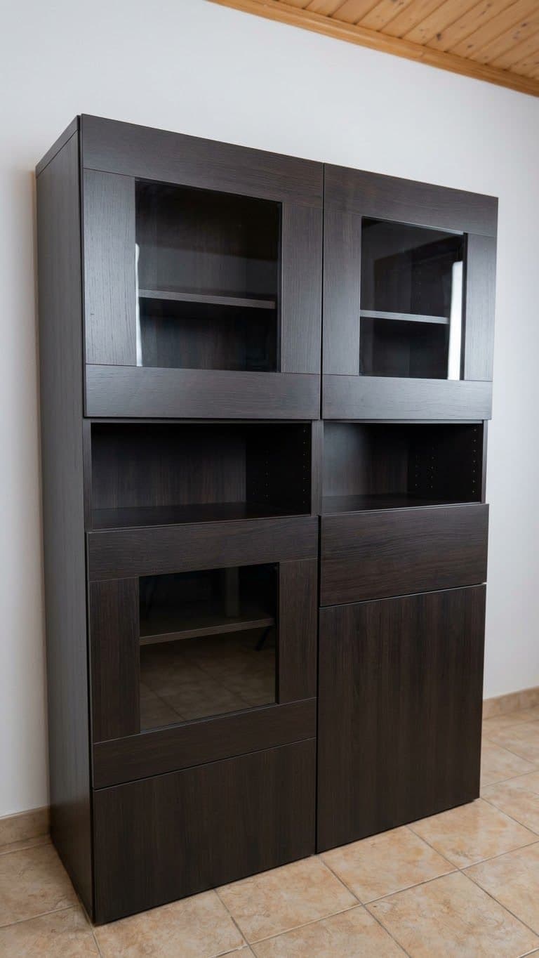 BESTÅ storage combination w glass doors