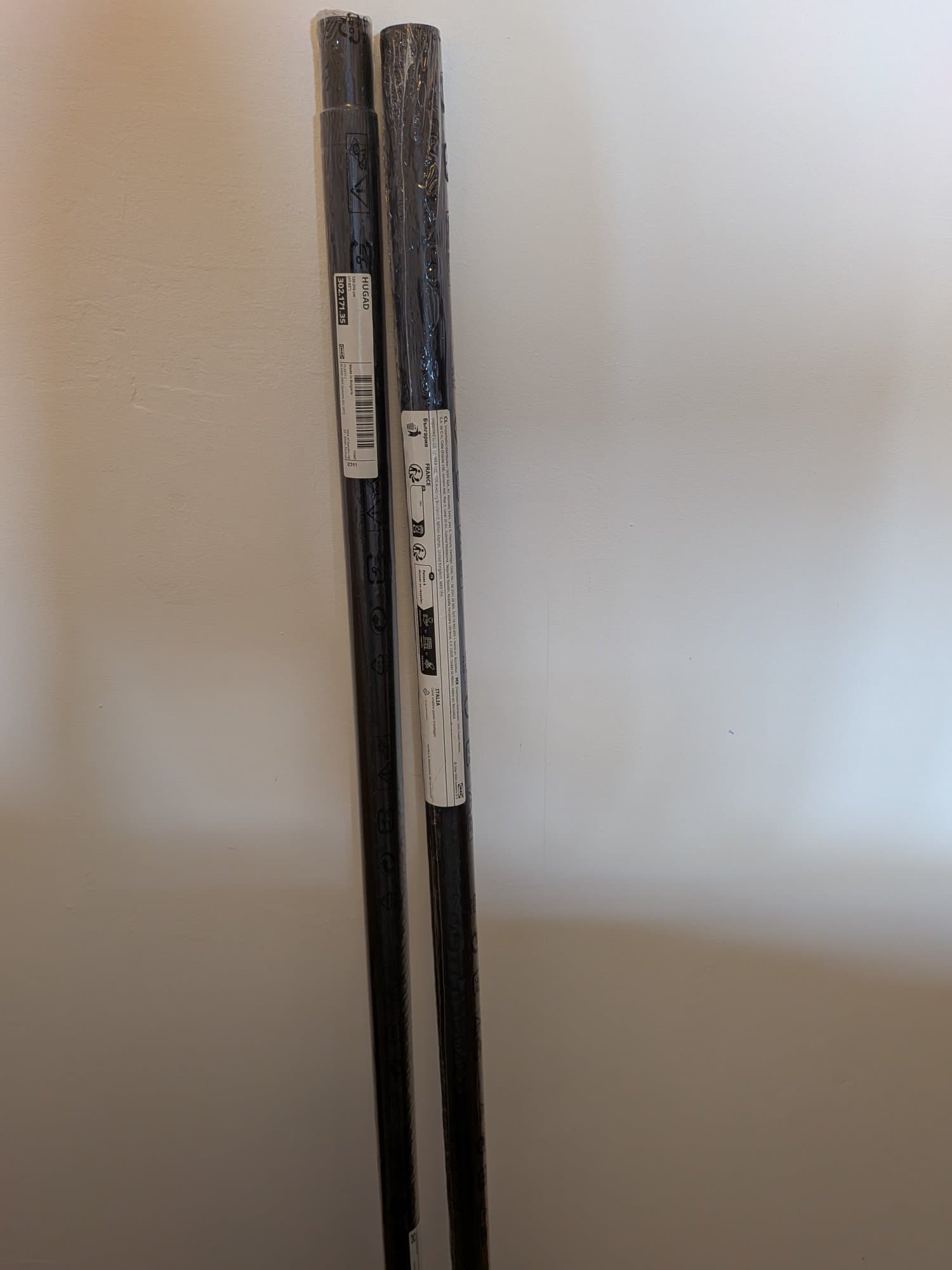 2 VARÕES  HUGAD varão de cortinado, preto, 120-210 cm
