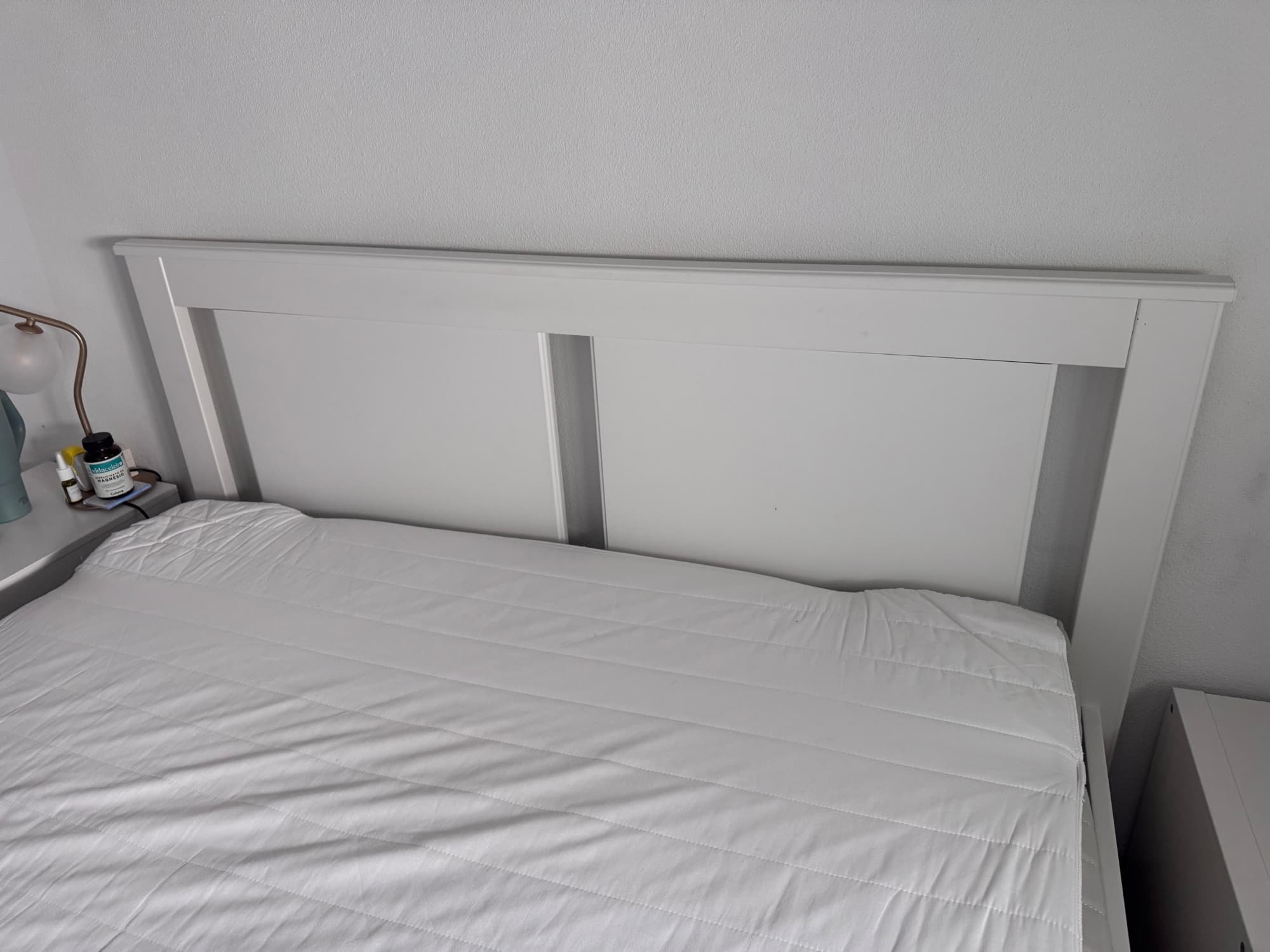 SONGESAND bed frame, white/Leirsund