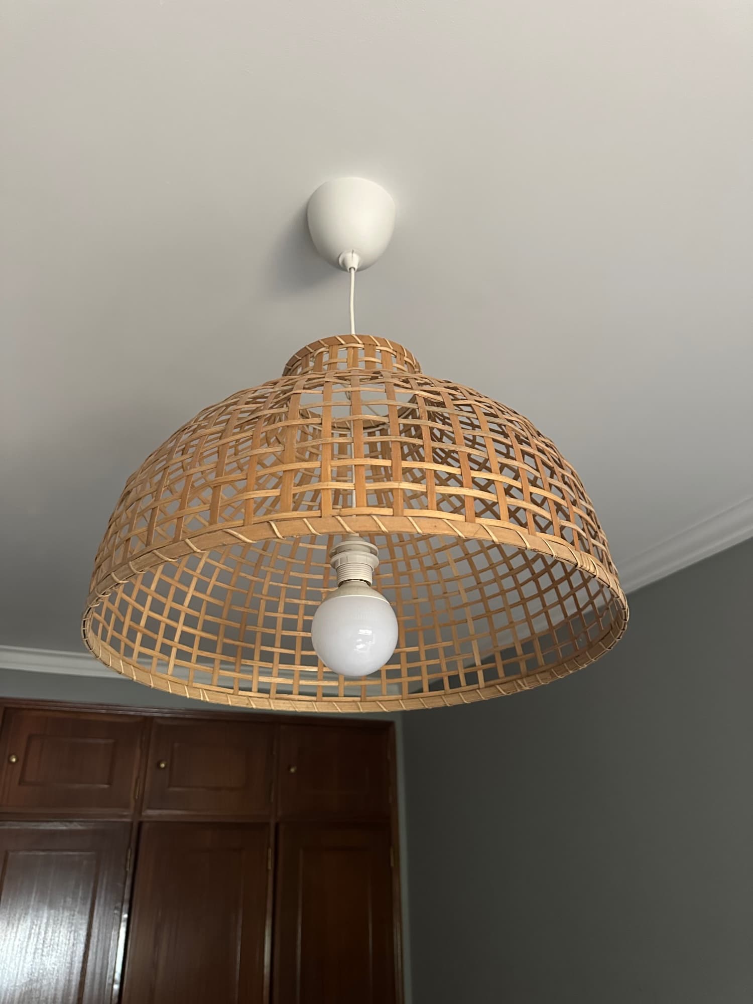 CANDEEIRO DE TETO Pendant lamp shade, bamboo, Height: 25 cm