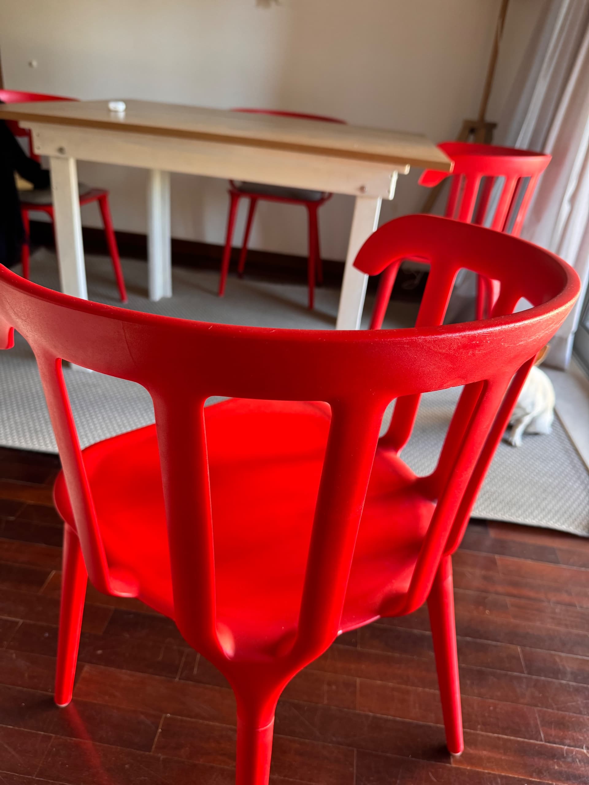 IKEA PS 2012 chair with armrests, red