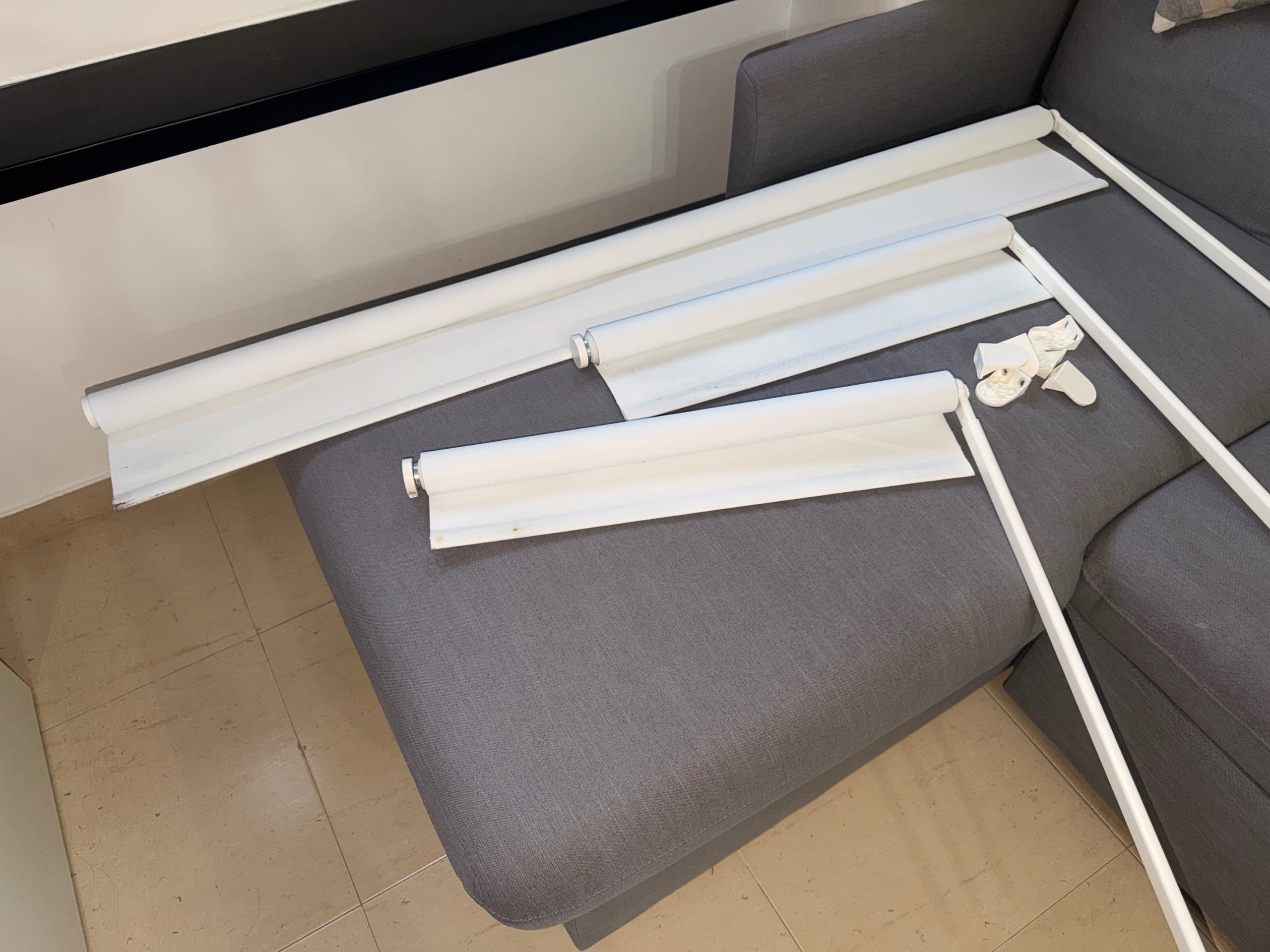 3 ESTORES DE CORRER block-out roller blind, white, 140x195 cm