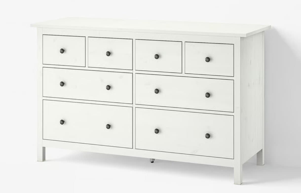 HEMNES chest of 8 drawers, white